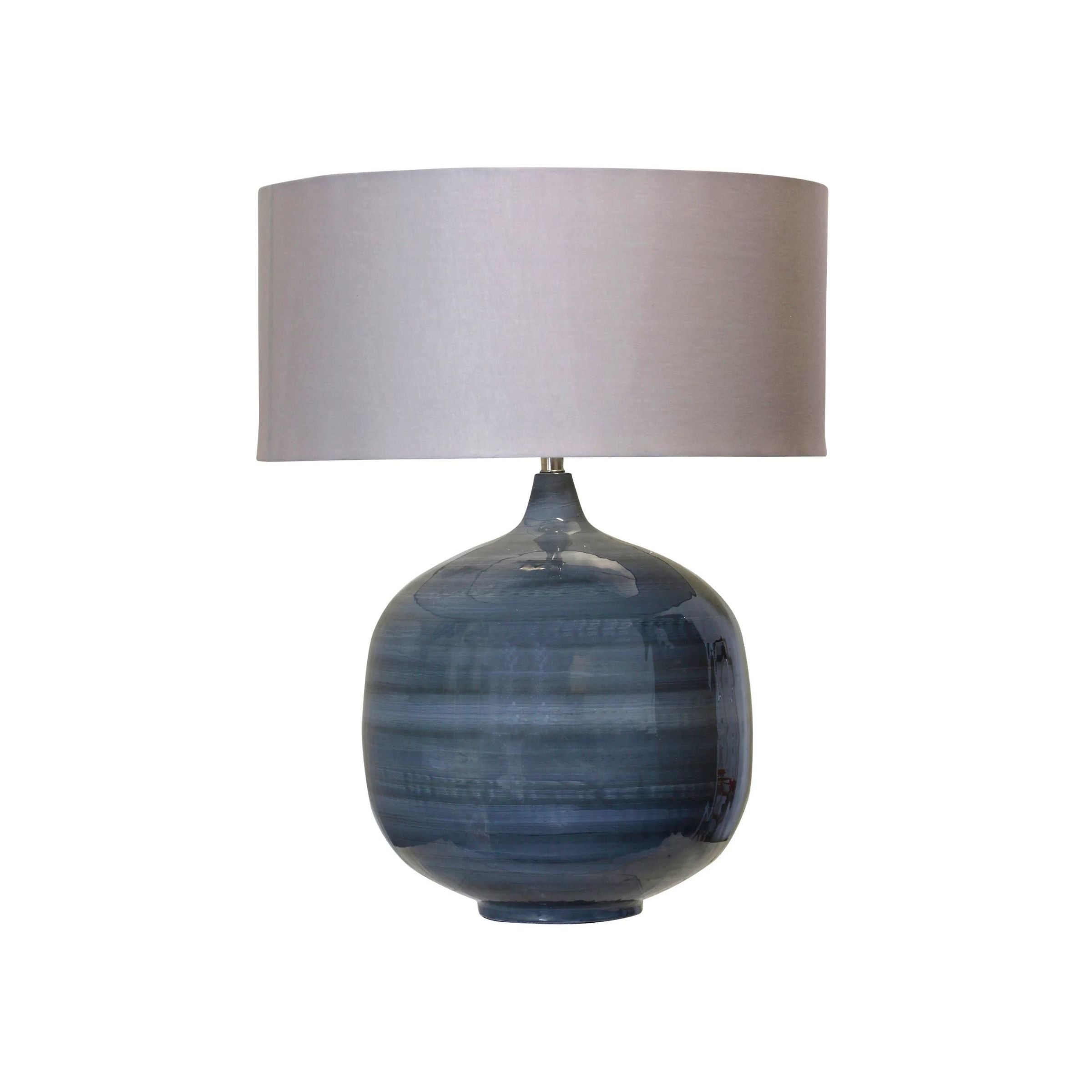 Blue Enamel Iron Table Lamp 27"H