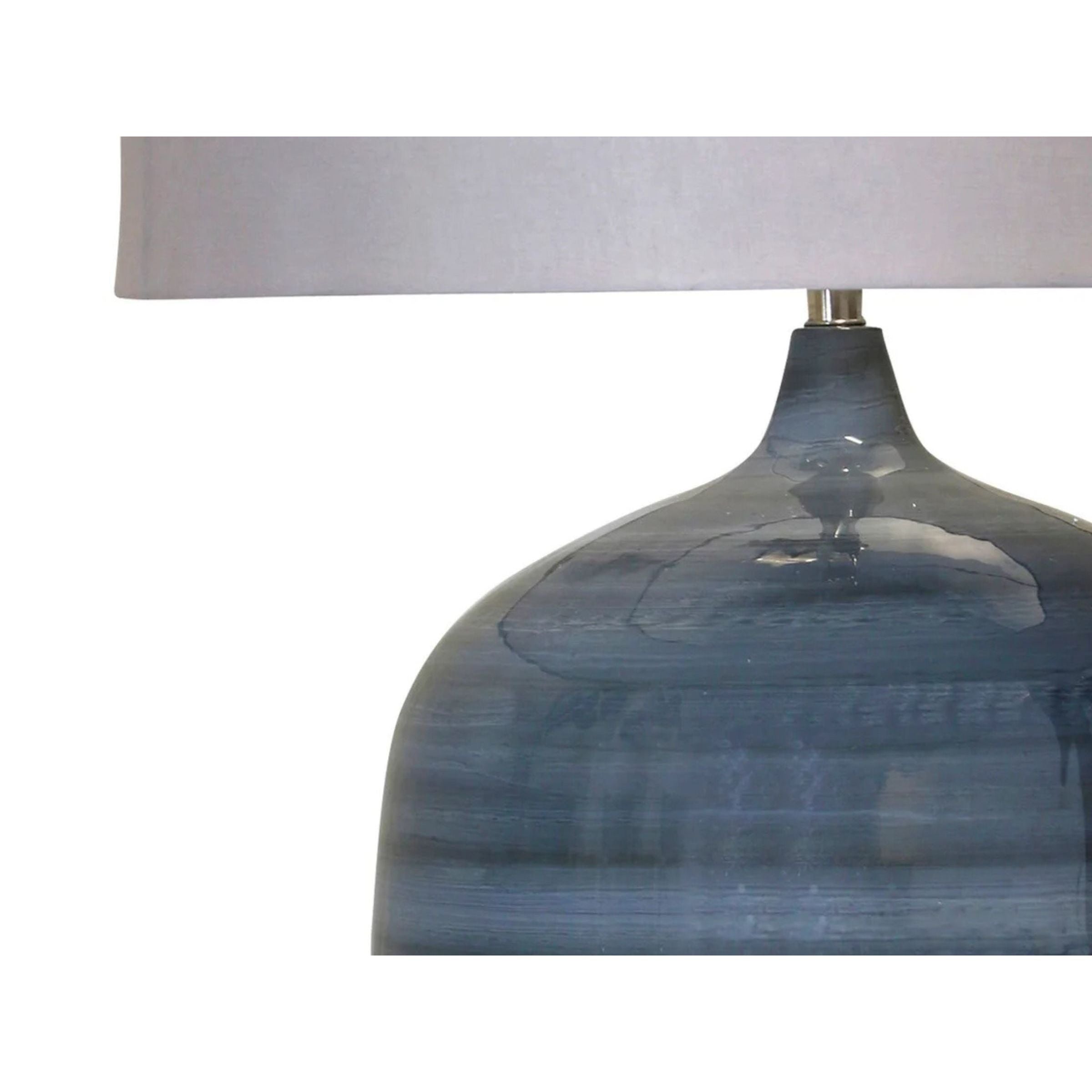 Blue Enamel Iron Table Lamp 27"H