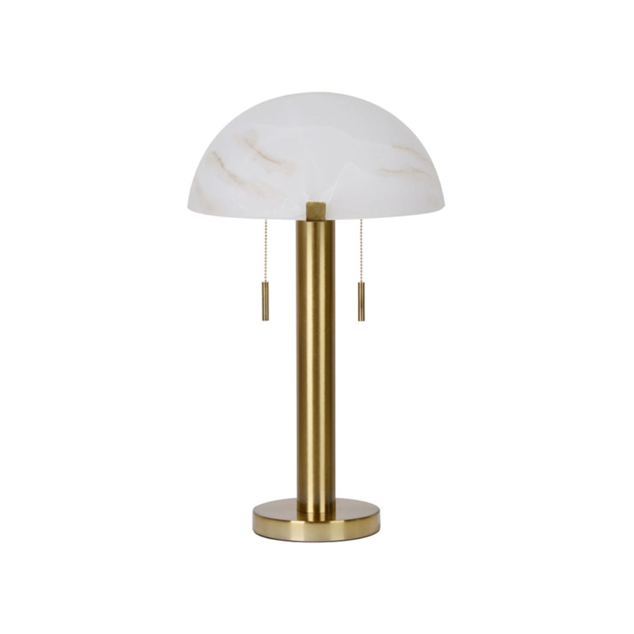 Brass and Glass Shade Table Lamp 22.25"H