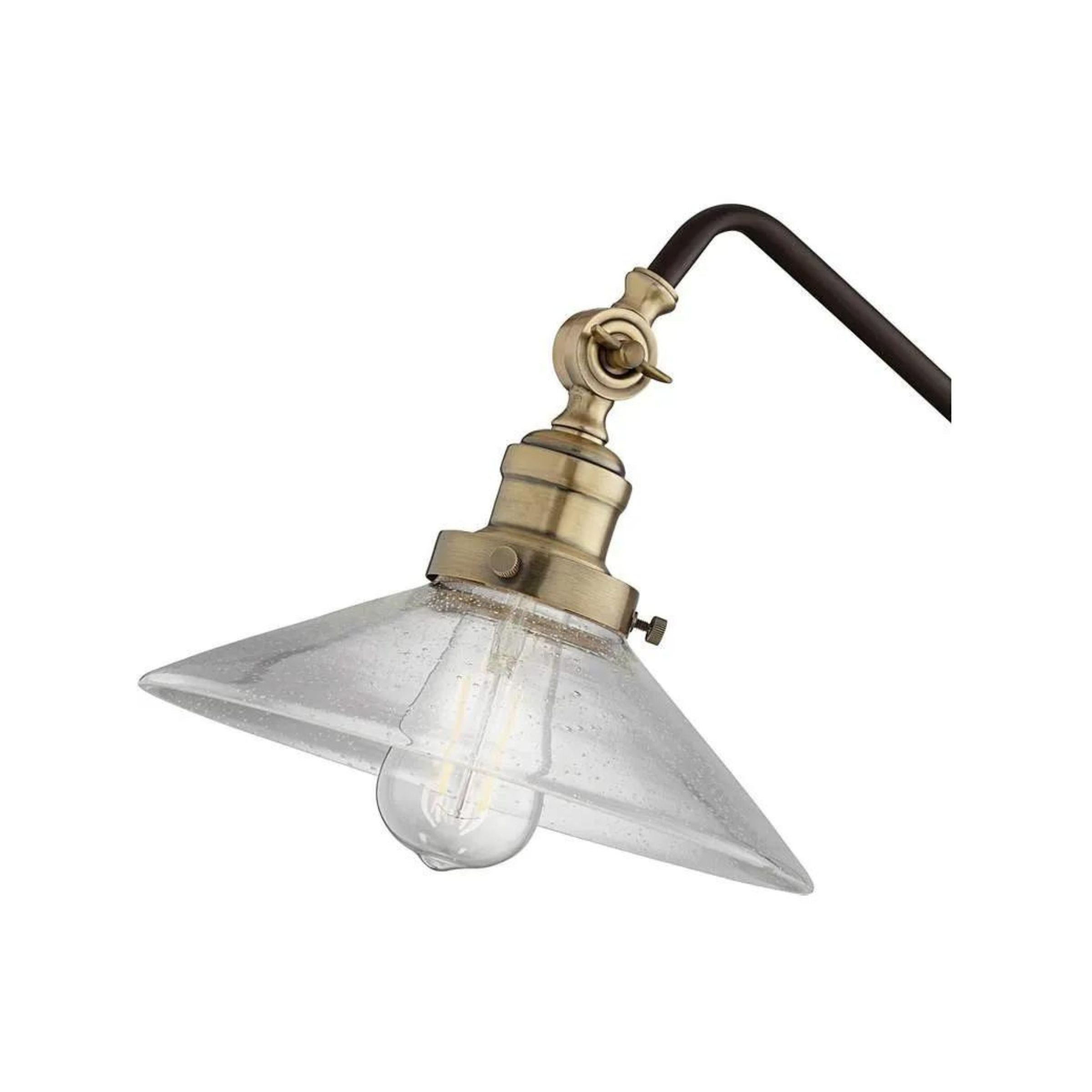 Bronze Metal with Glass Shade USB Desk Lamp 29"H