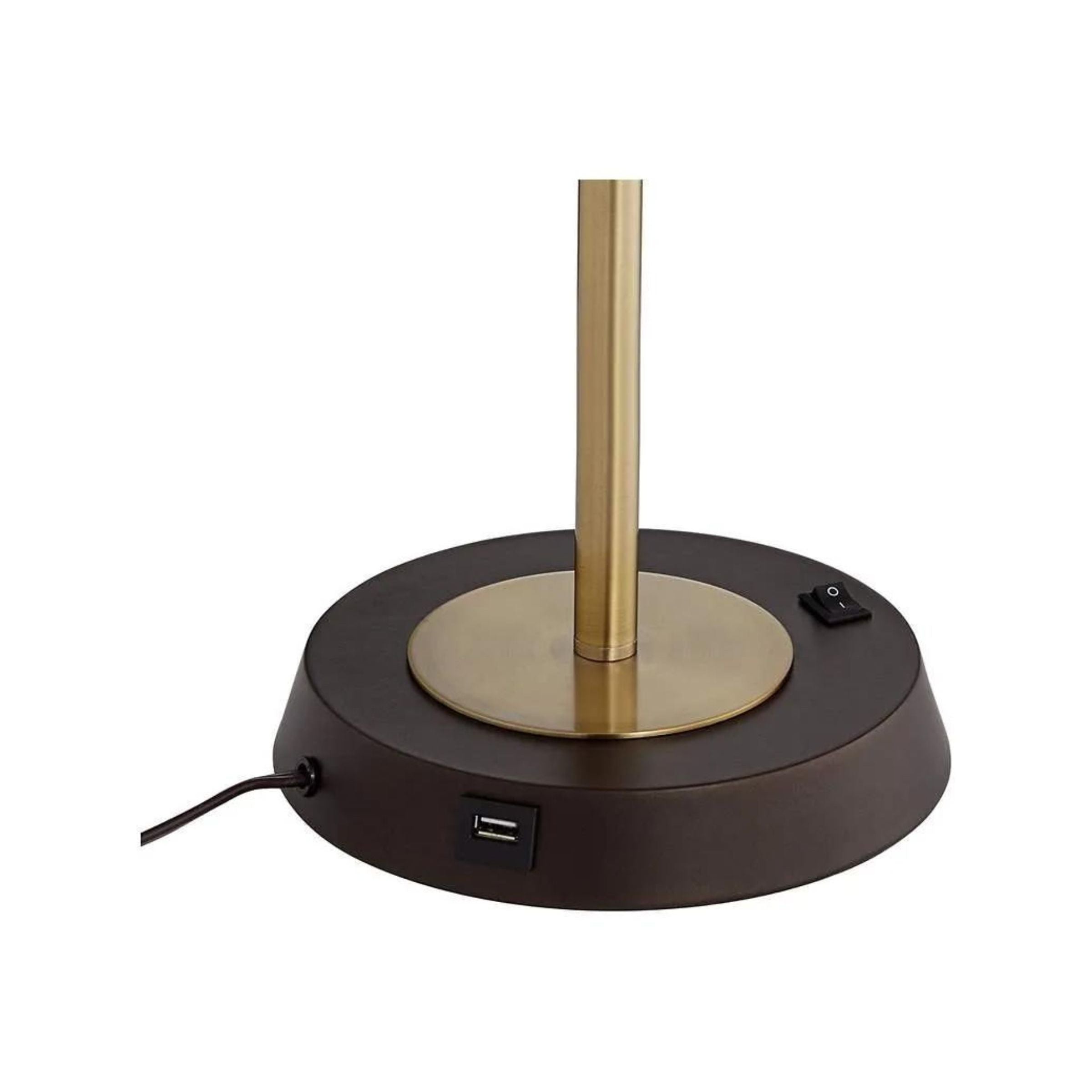 Bronze Metal with Glass Shade USB Desk Lamp 29"H