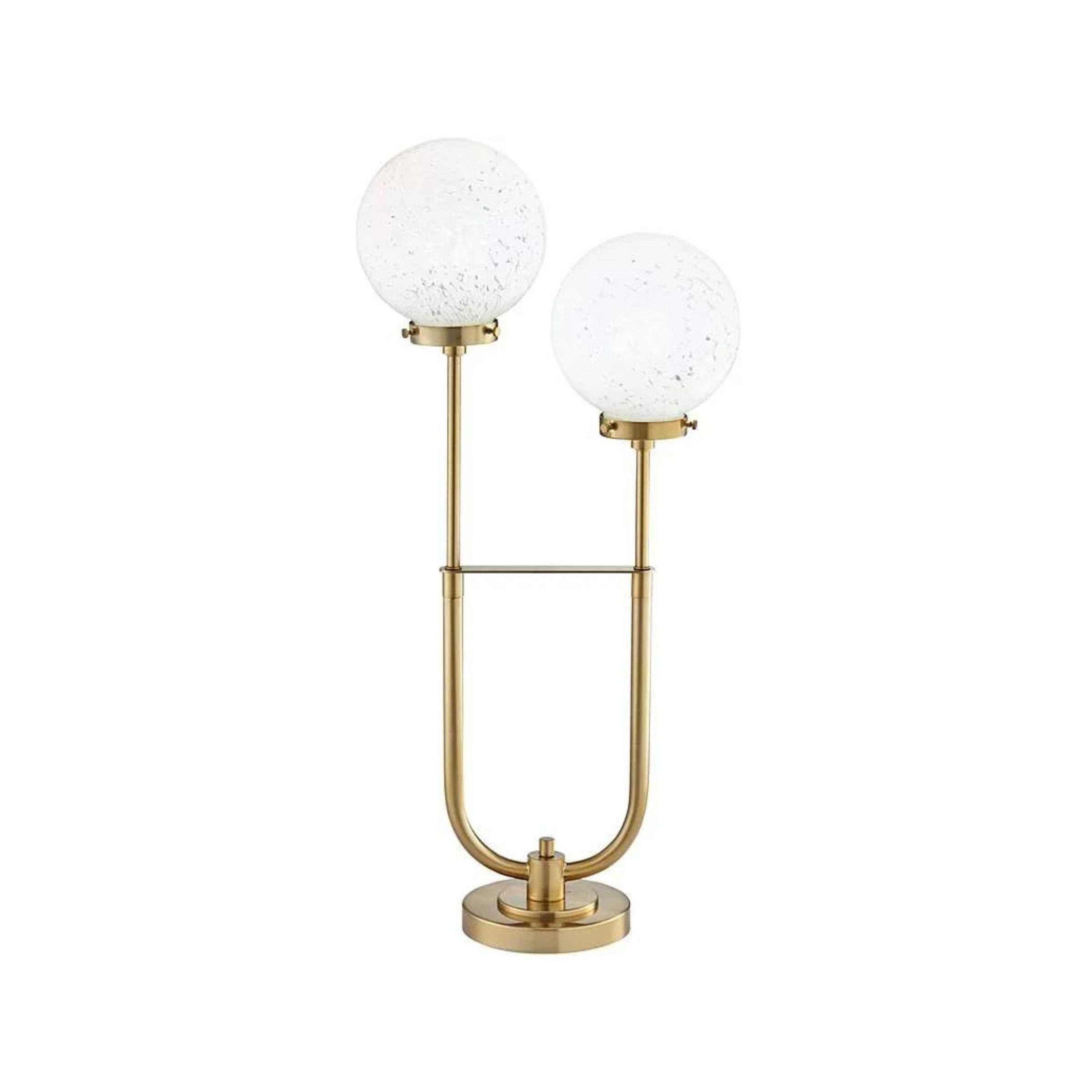 Gold 2-Lite Globe Table Lamp With LED Bulbs 30"H