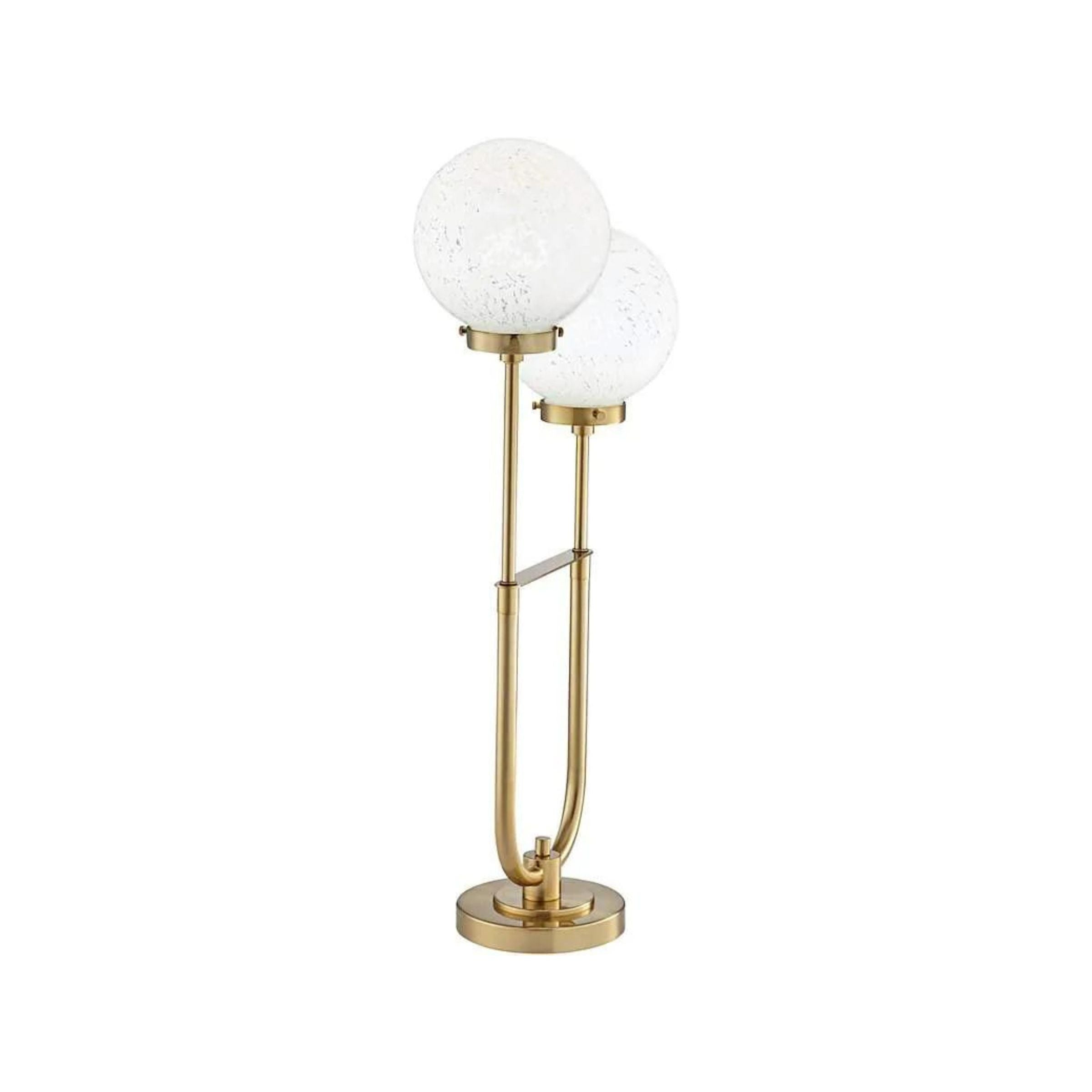 Gold 2-Lite Globe Table Lamp With LED Bulbs 30"H