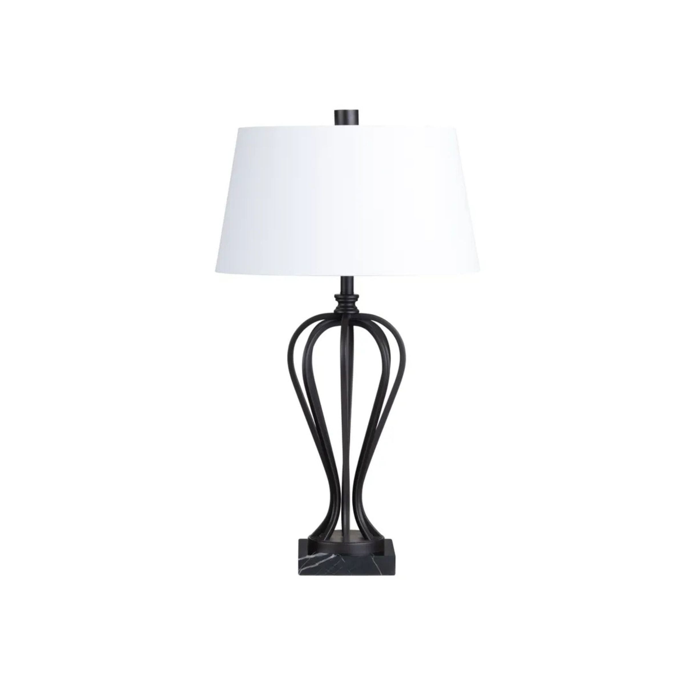 Black Open Metal Table Lamp 34.25"H