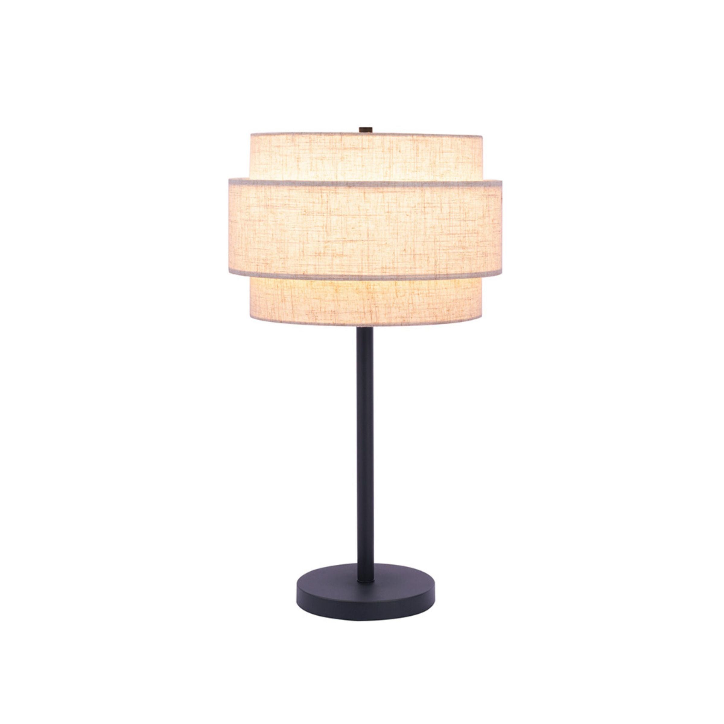 Black Metal With Layered Shade Table Lamp 27.75"H