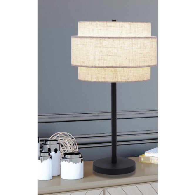 Black Metal With Layered Shade Table Lamp 27.75"H