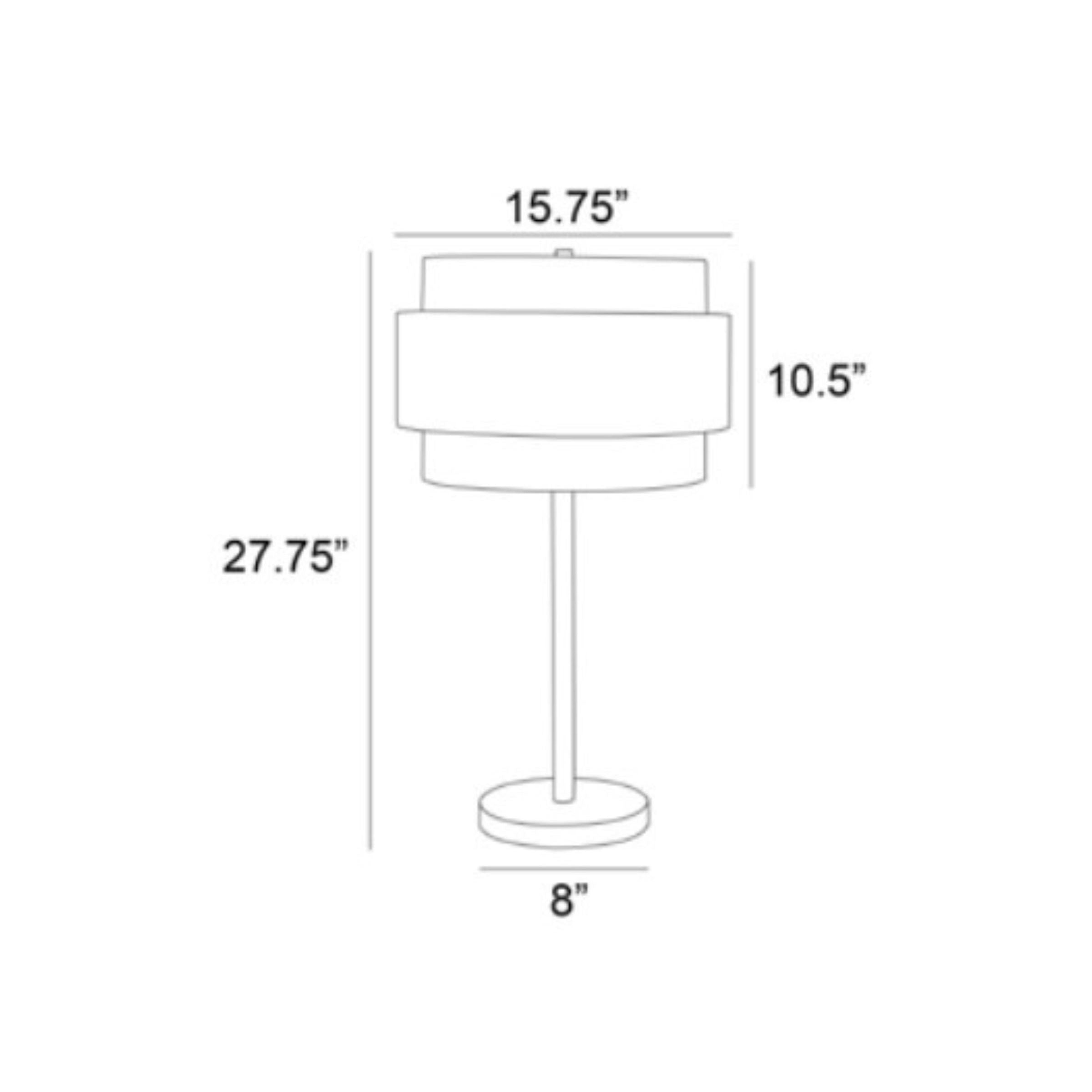 Black Metal With Layered Shade Table Lamp 27.75"H