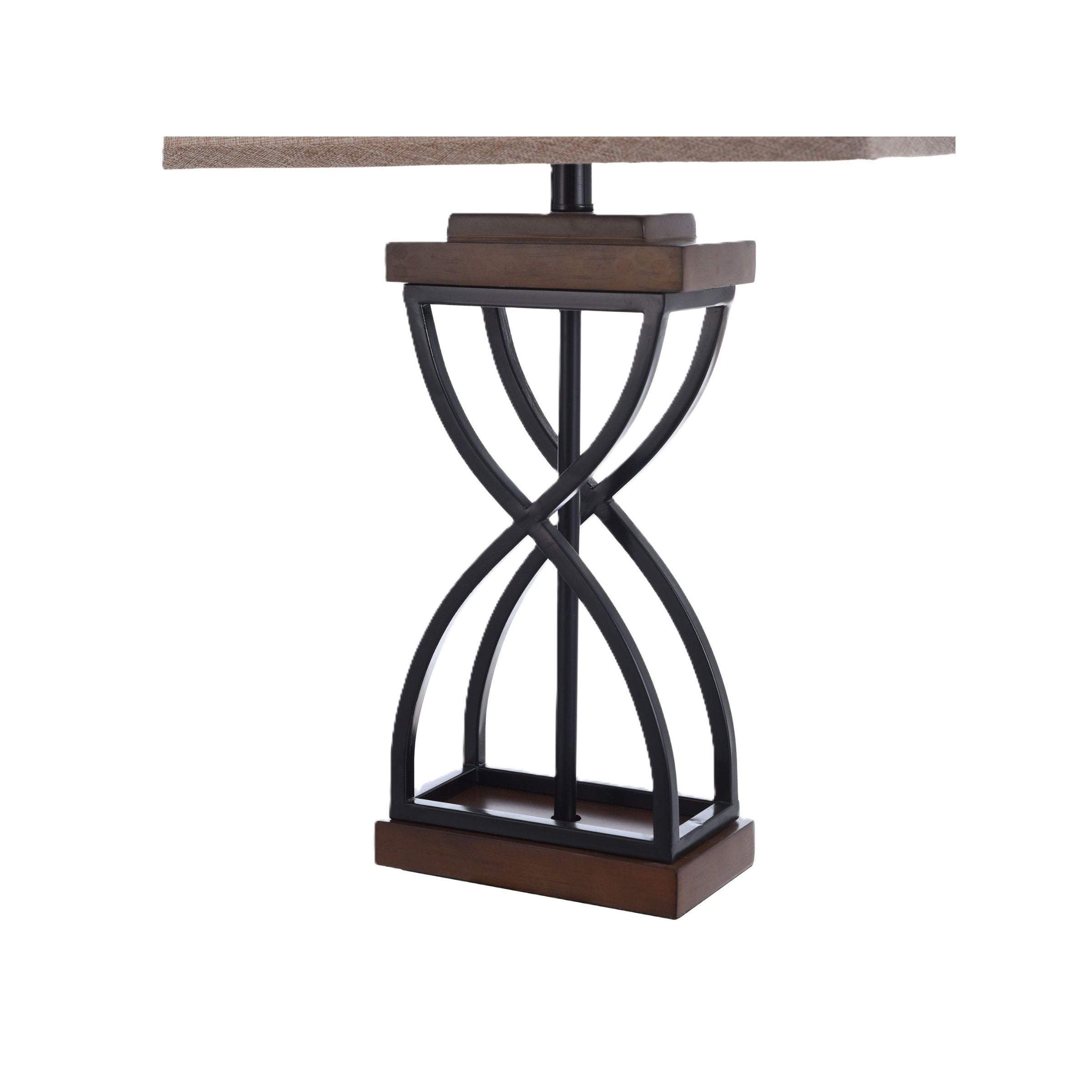 Black Metal X Table Lamp 30.5"H