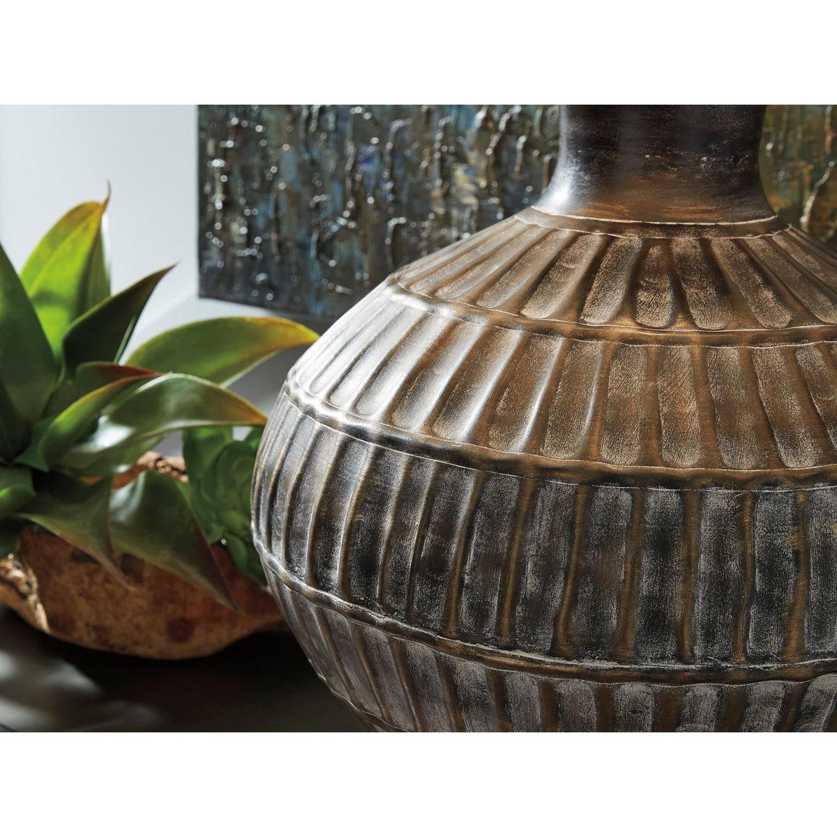 Bronze Metal Table Lamp 28"H