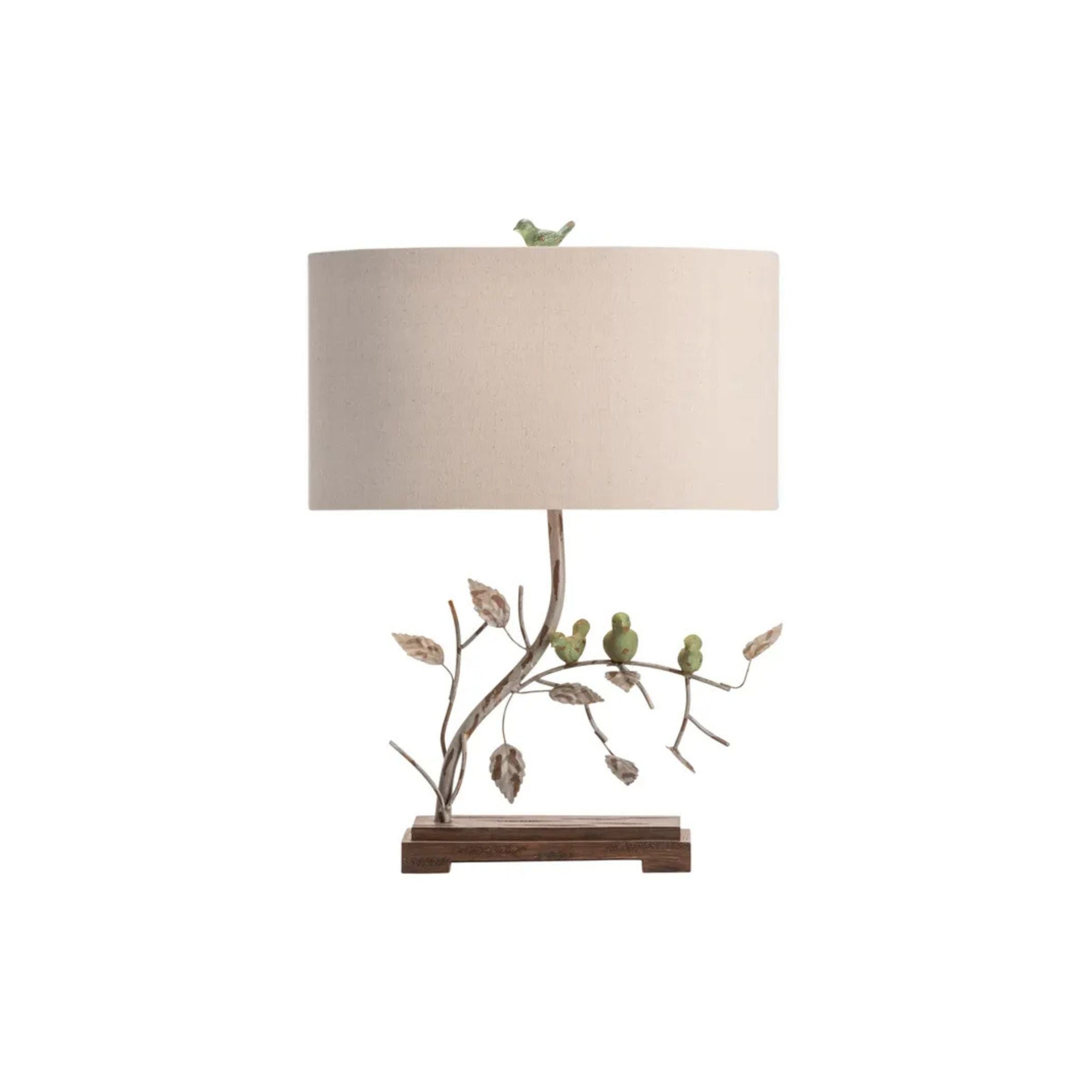 Birds Metal Accent Table Lamp 23"H