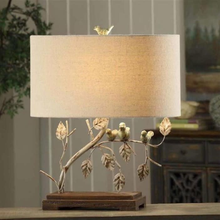 Birds Metal Accent Table Lamp 23"H