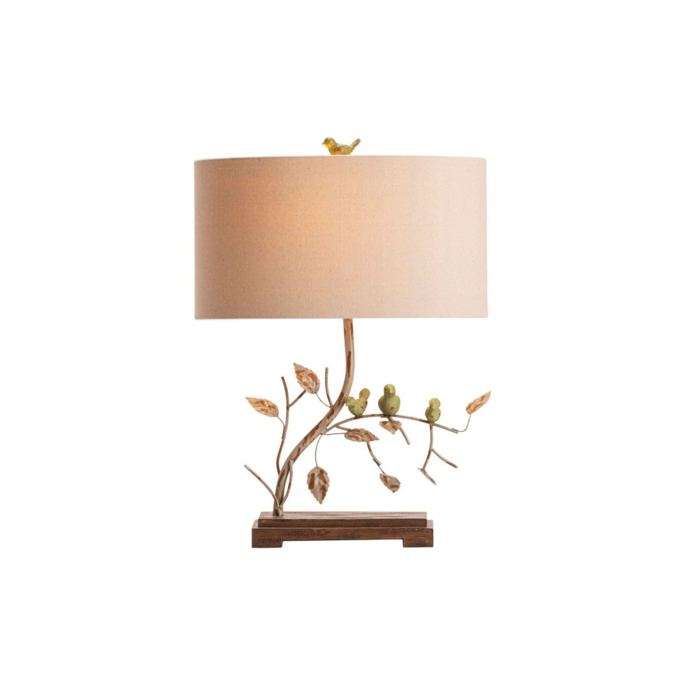 Birds Metal Accent Table Lamp 23"H