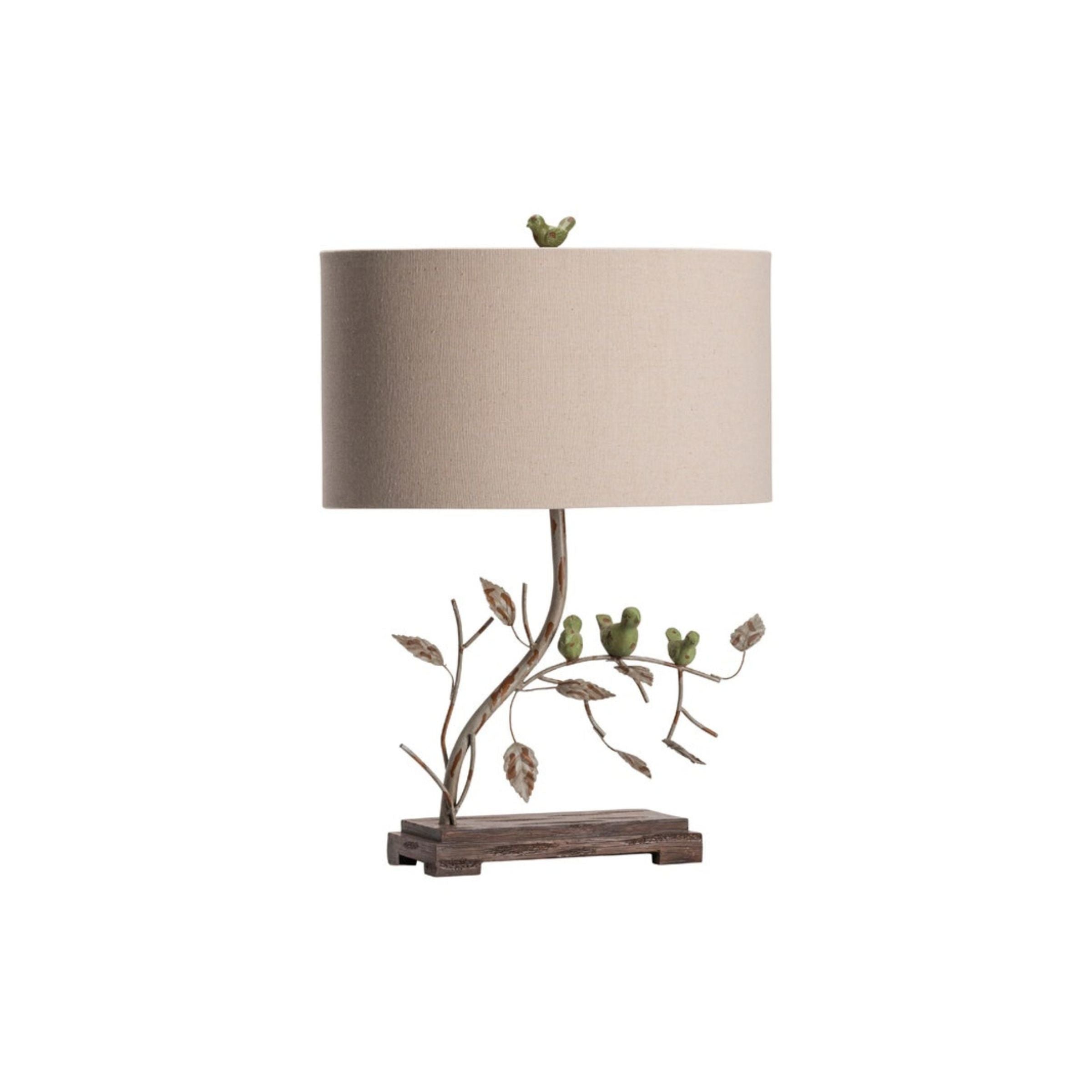 Birds Metal Accent Table Lamp 23"H