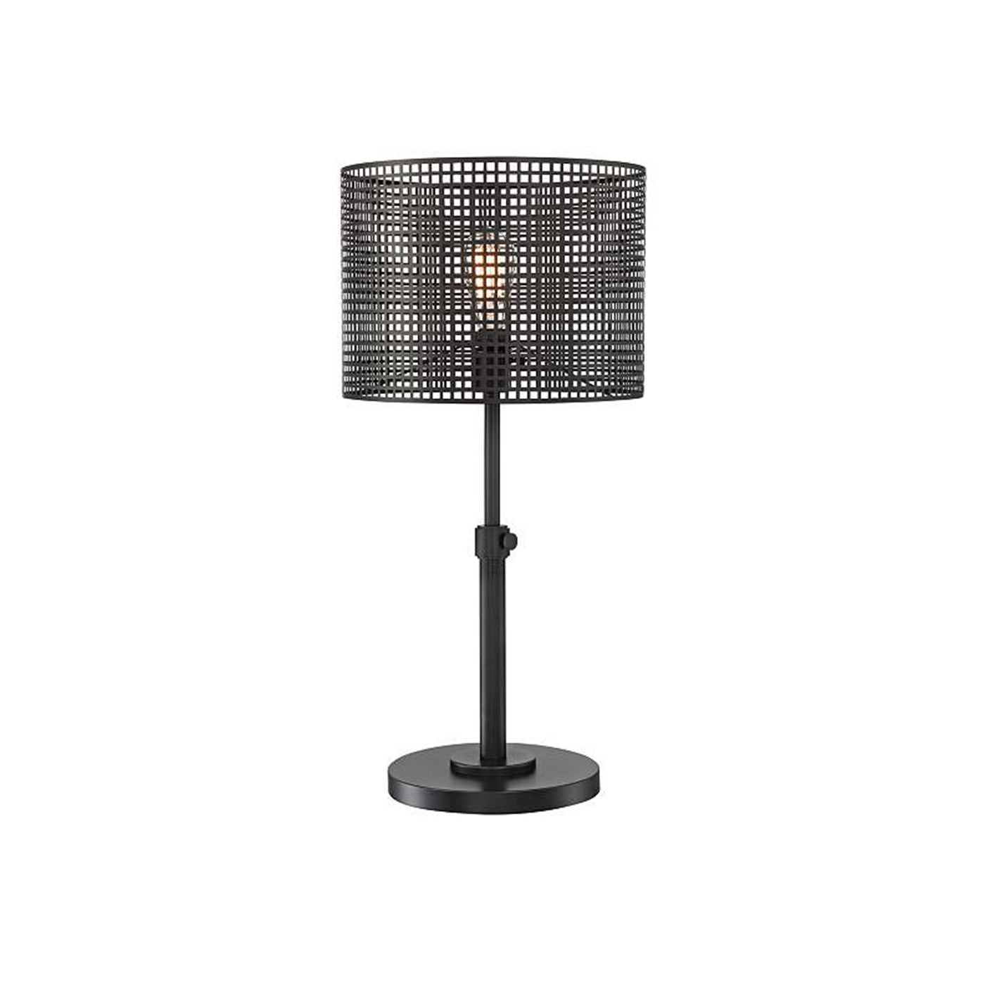 Caged Drum Table Lamp With Edison Bulb 29"H