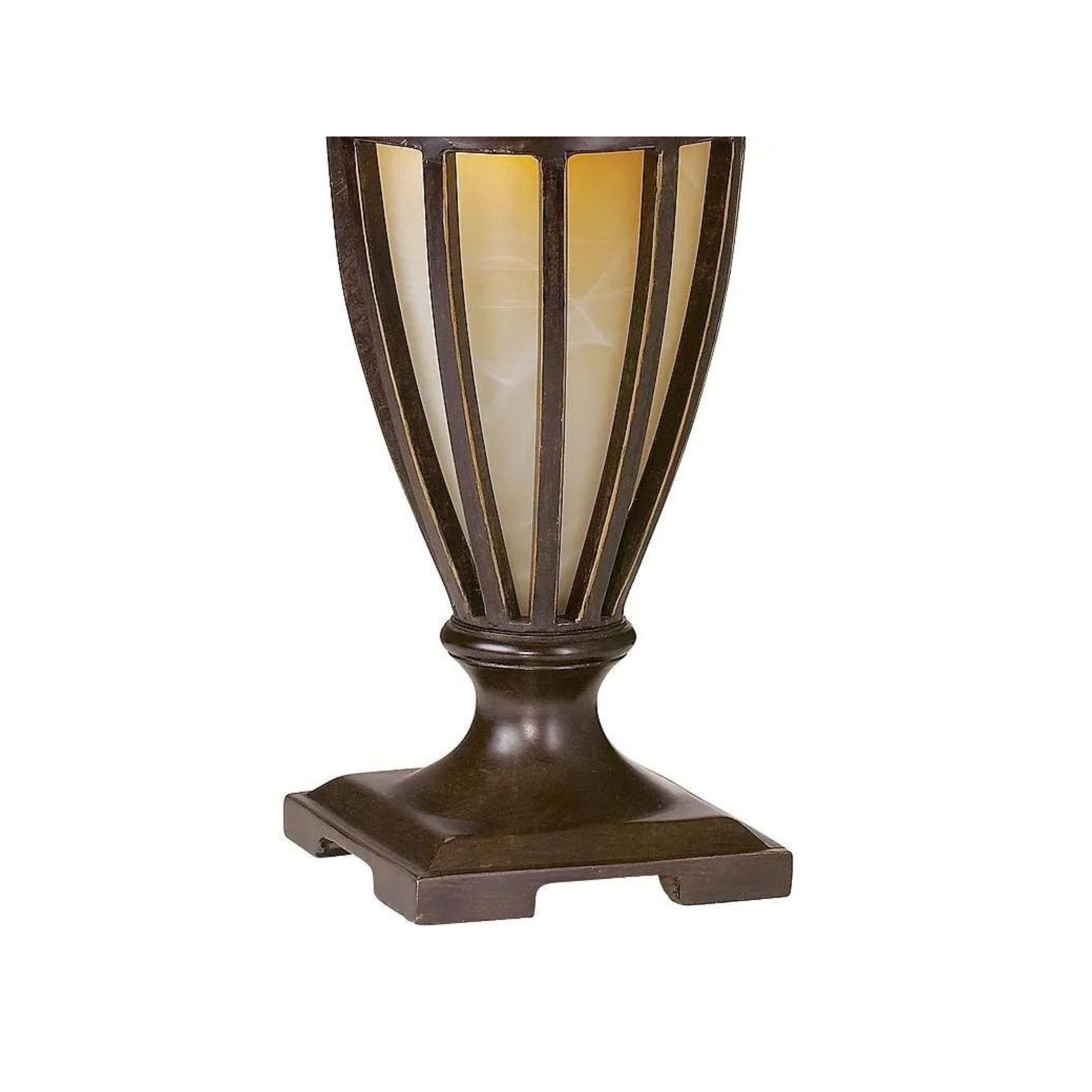Bronze Metal With Glass Insert Nitelite Table Lamp 31"H