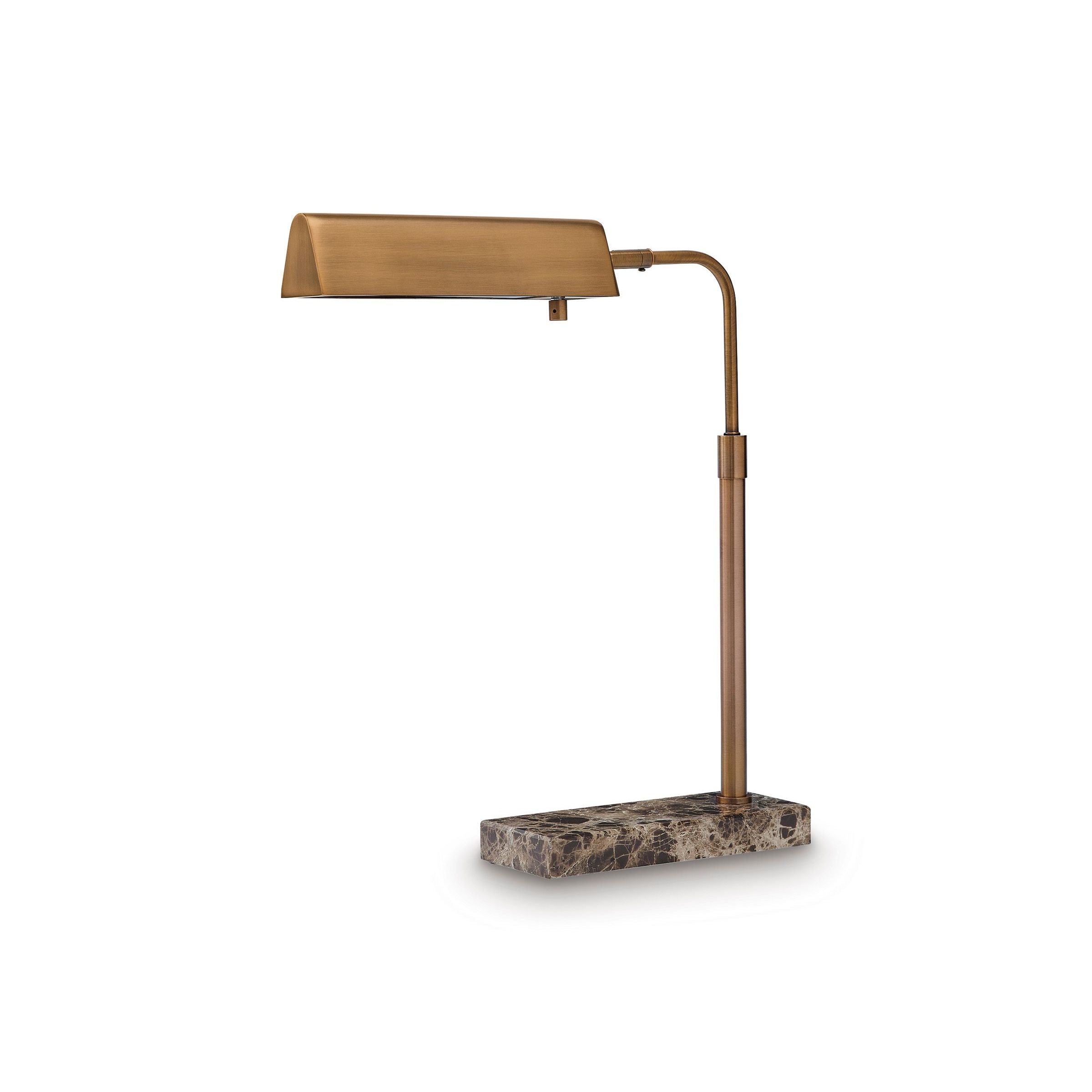 Bronze Metal and Marble Adjustable Desk Lamp 30"H