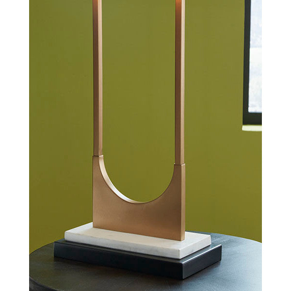 Brass with Black Shade Table Lamp 33"H
