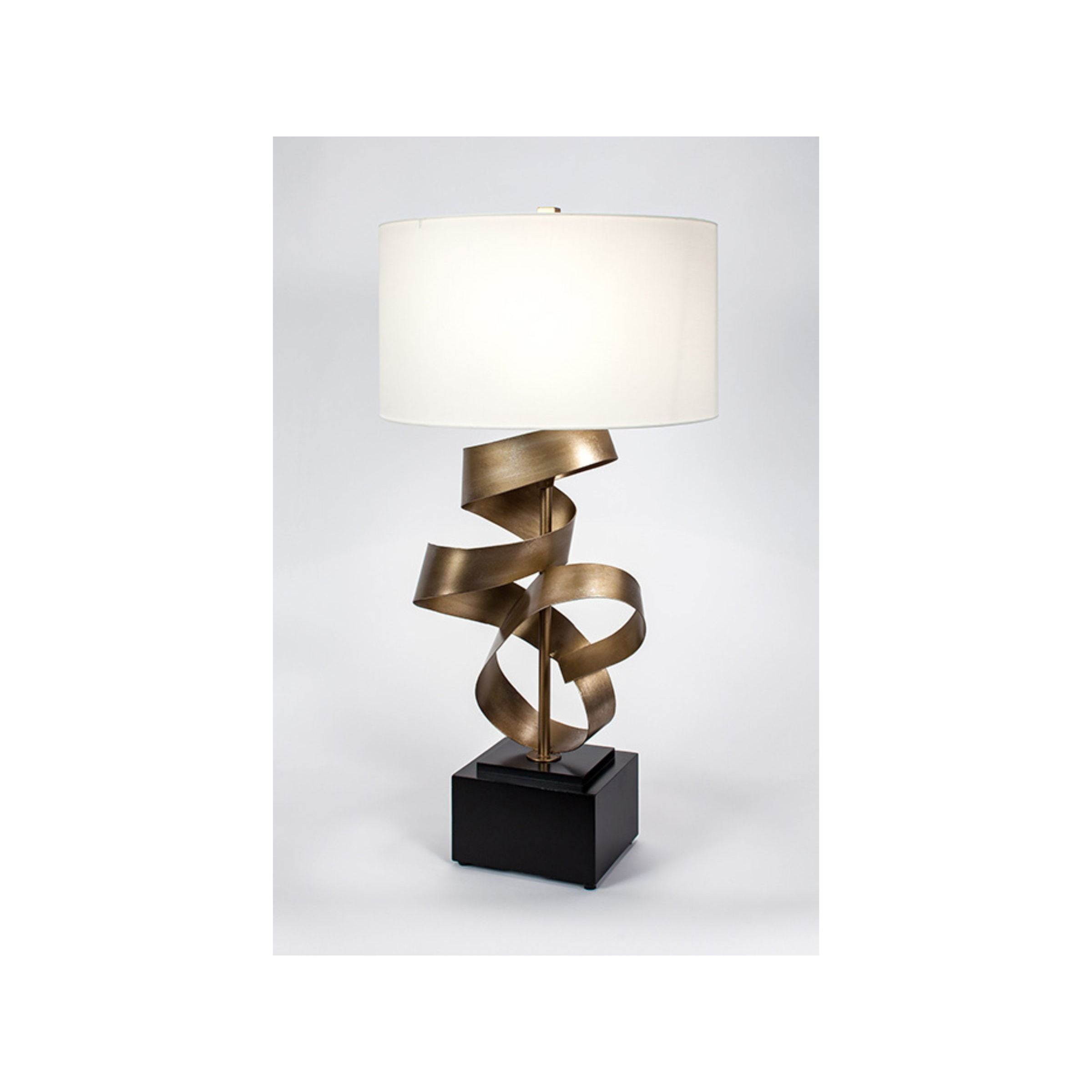 Bronze Metal Swirl Table Lamp 35"H