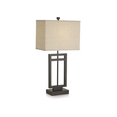 Bronze Metal Rectangular Table Lamp 31"H