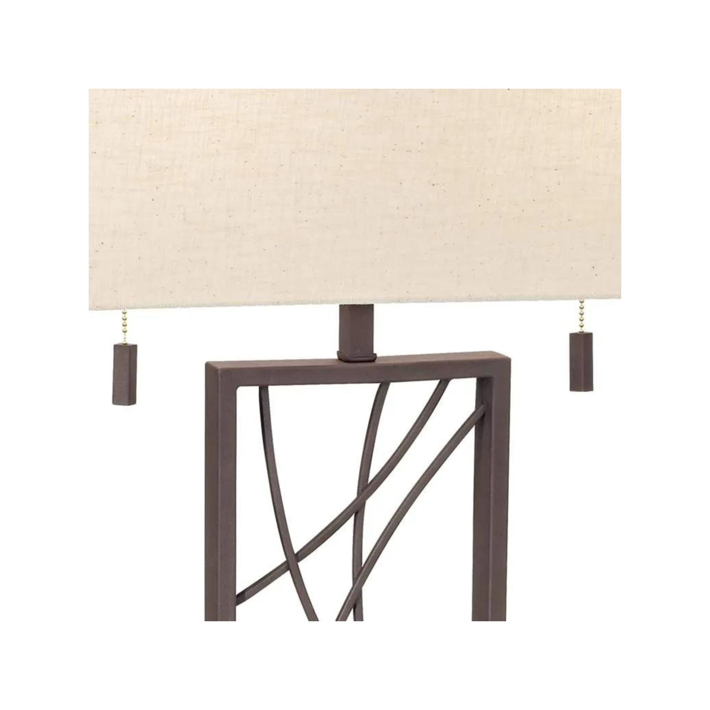 Bronze Rectangular Metal Crisscross Table Lamp 31"H