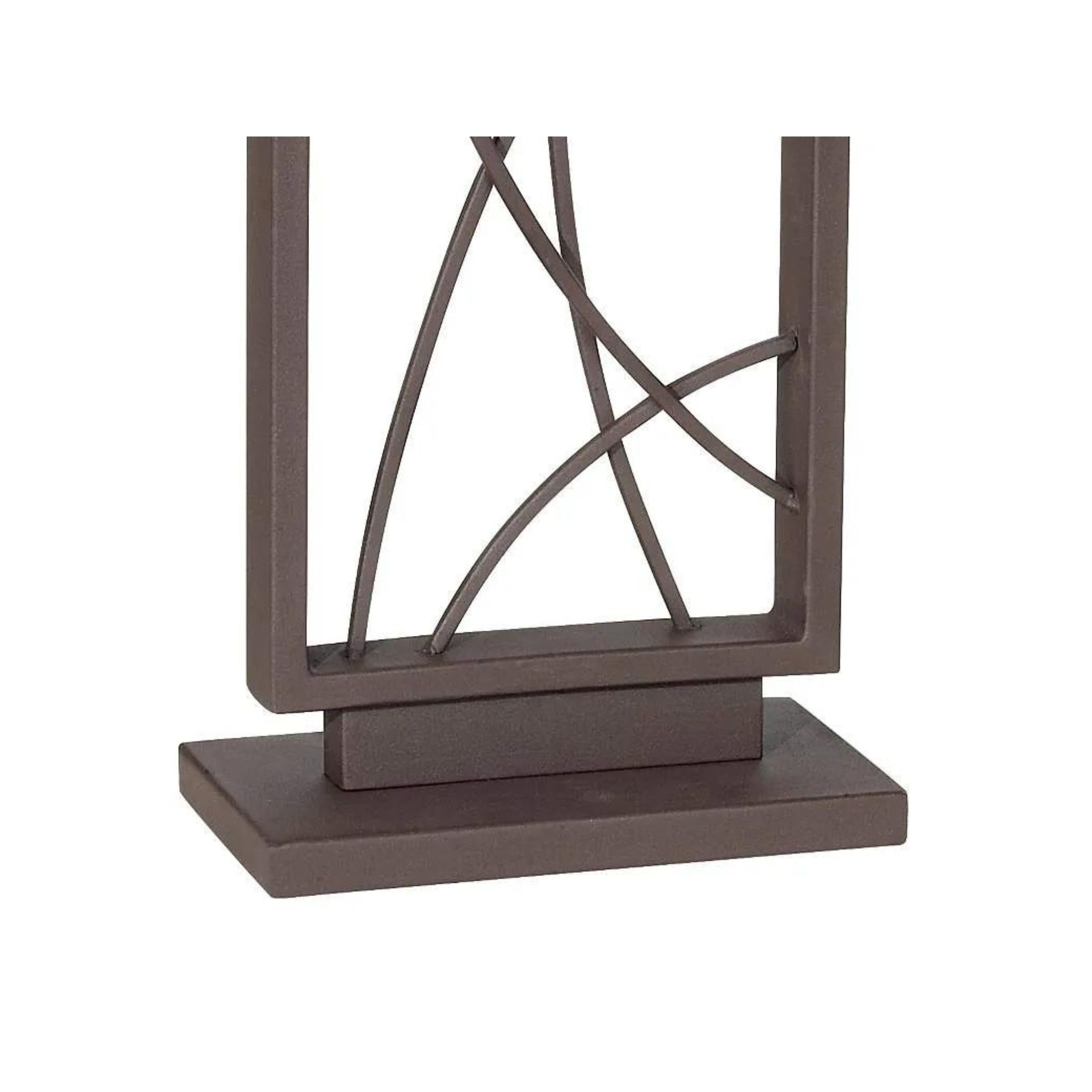 Bronze Rectangular Metal Crisscross Table Lamp 31"H
