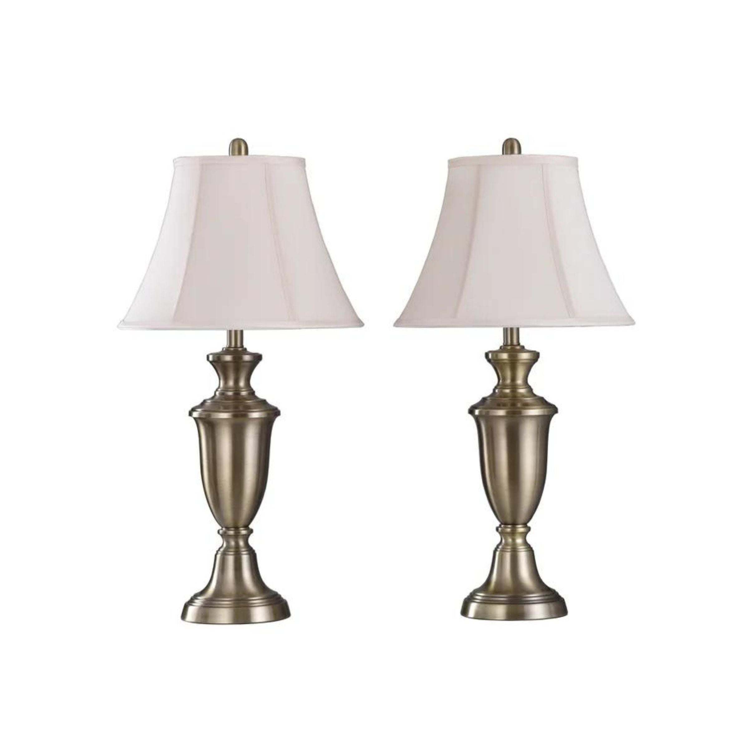 Pair of Antique Brass Finished Table Lamps 30.5"H