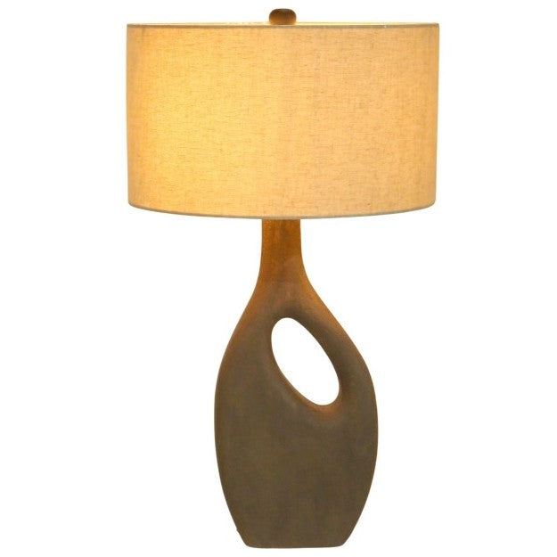 Brown Wood Modern Table Lamp 30"H