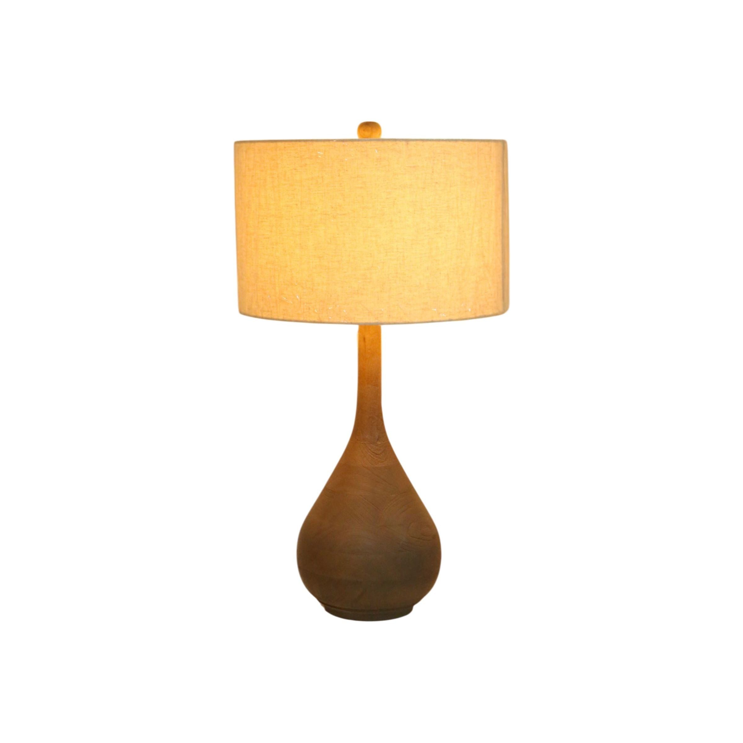 Brown Wood Bulb Table Lamp 29"H