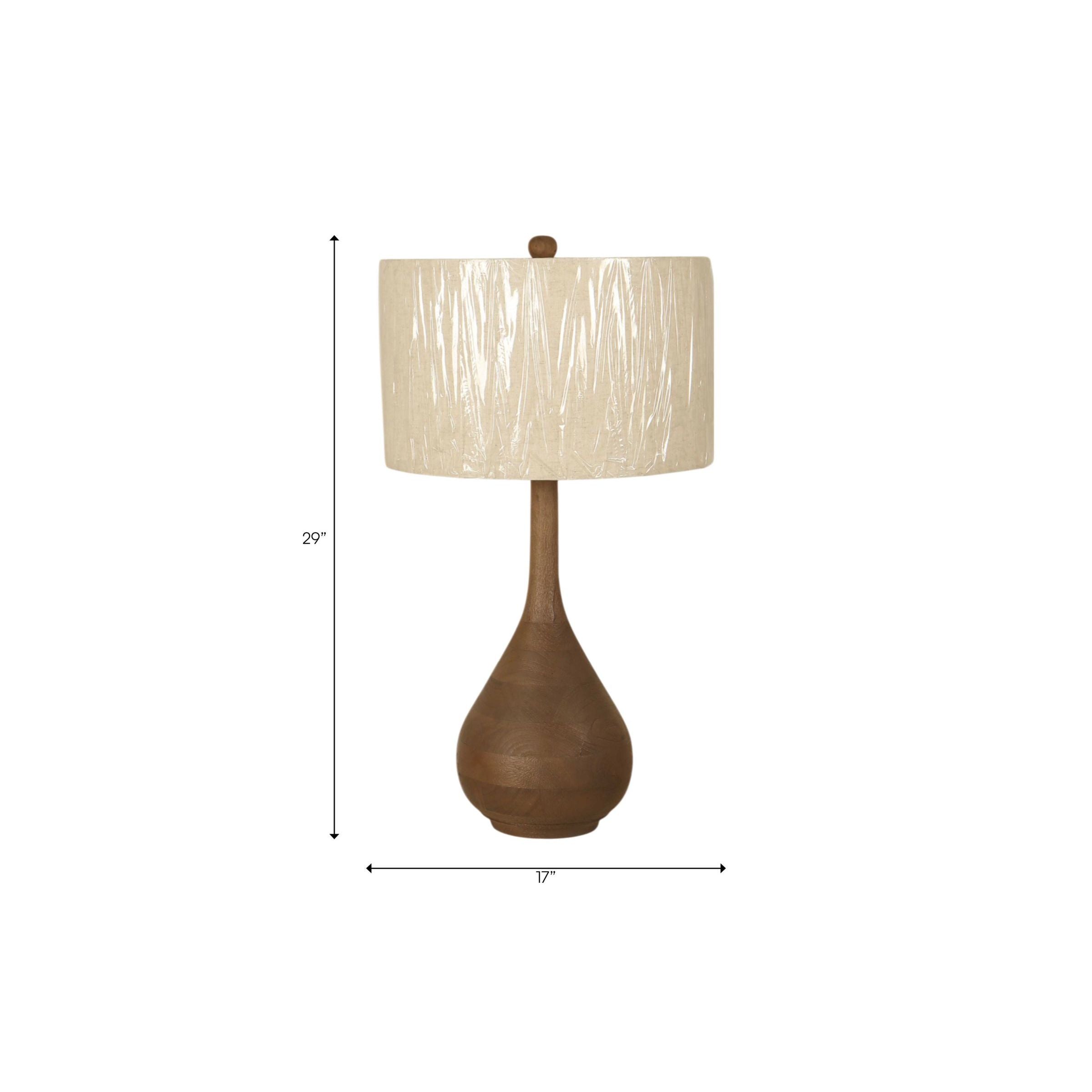 Brown Wood Bulb Table Lamp 29"H