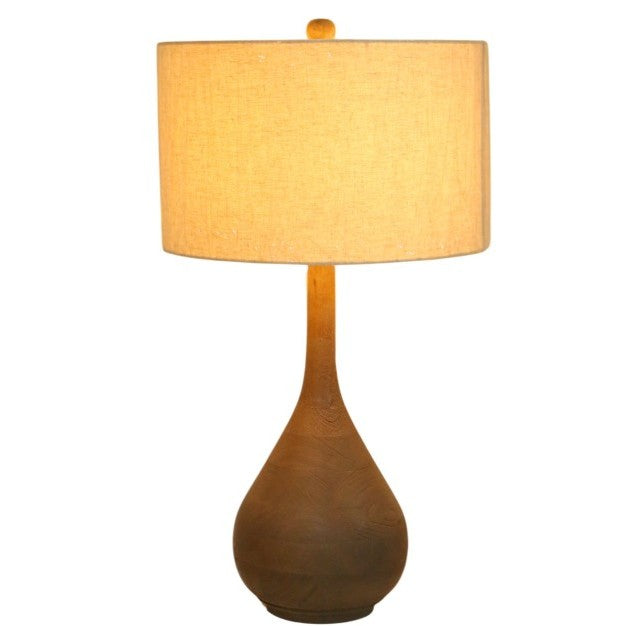 Brown Wood Bulb Table Lamp 29"H