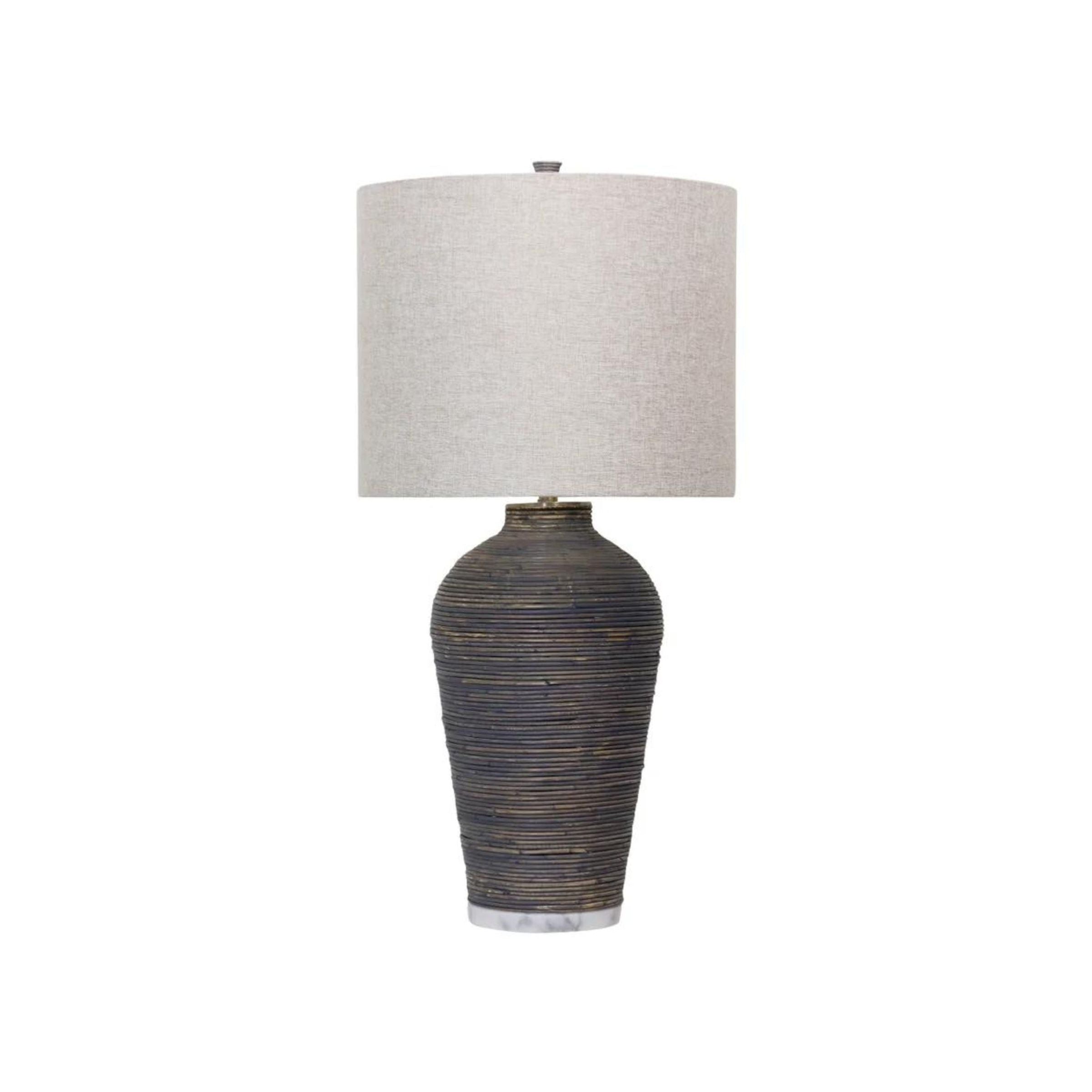 Brown Rattan Table Lamp 39"H