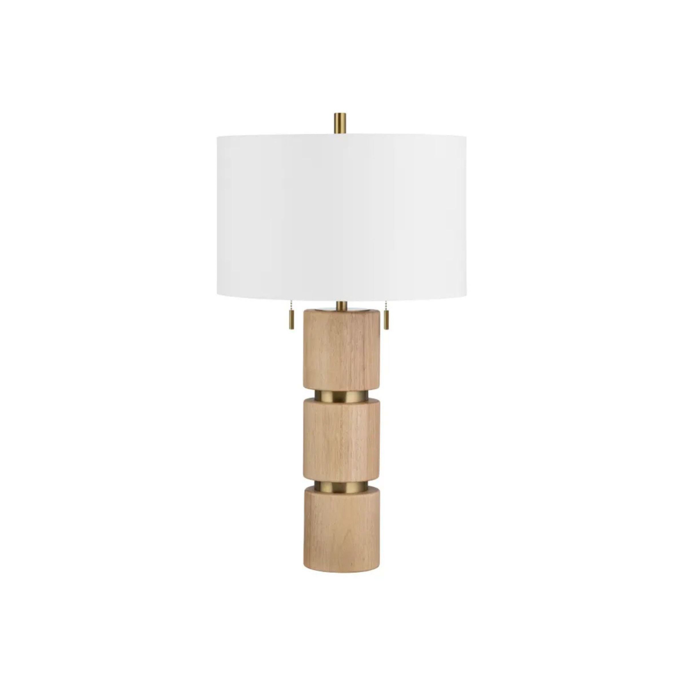 Column Light Wood Table Lamp 29.5"H