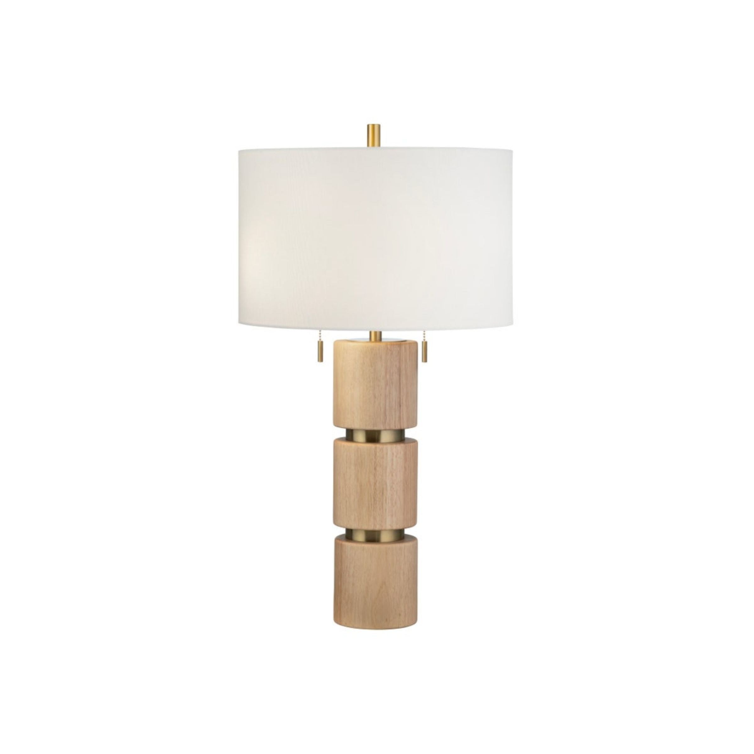 Column Light Wood Table Lamp 29.5"H