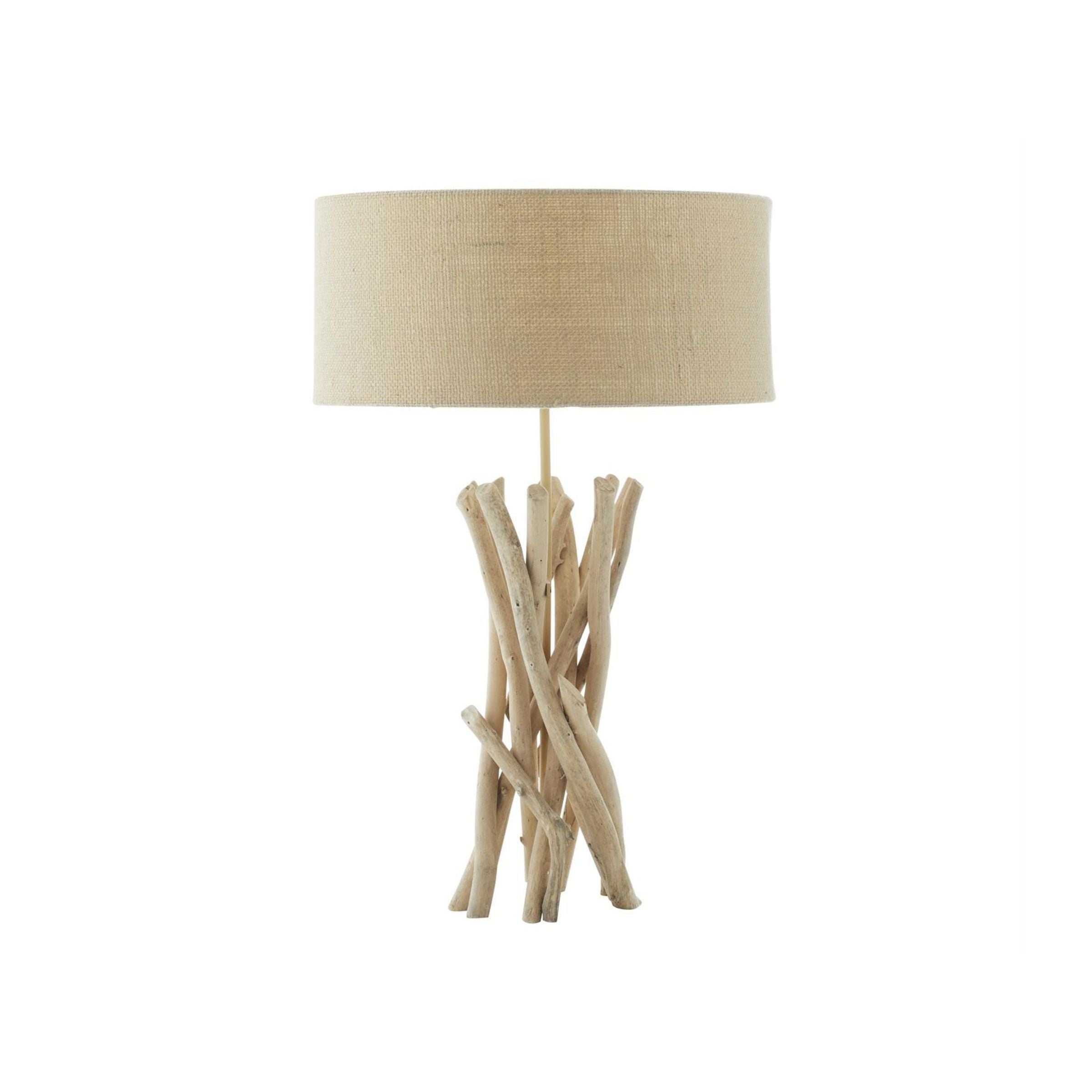 Driftwood and Metal Table Lamp 24"H