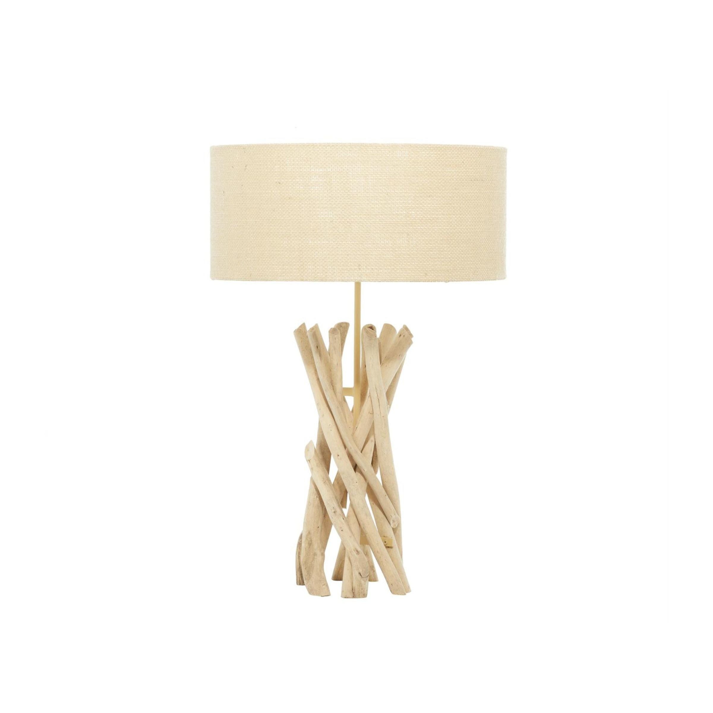 Driftwood and Metal Table Lamp 24"H