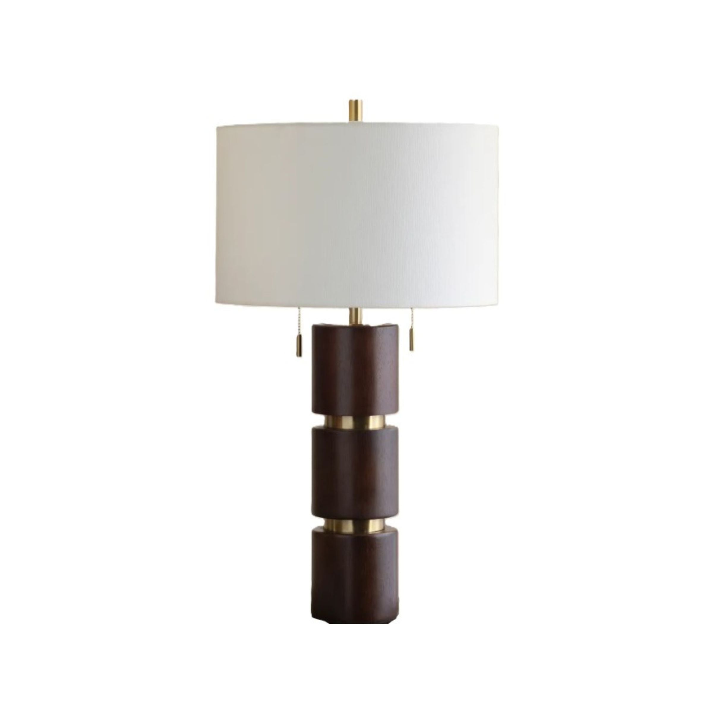 Column Dark Wood Table Lamp 29.5"H