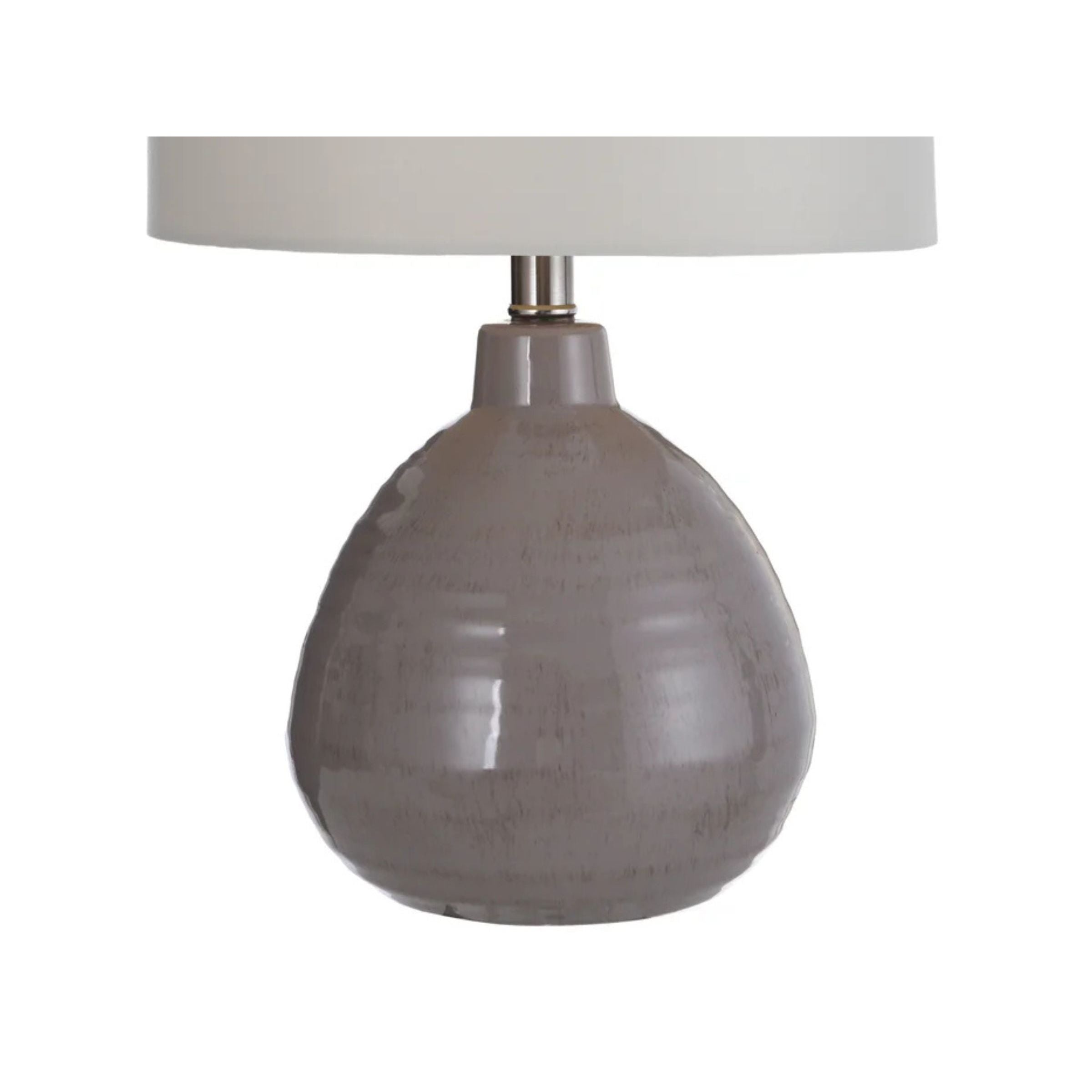 Grey Round Ceramic Table Lamp 21"H