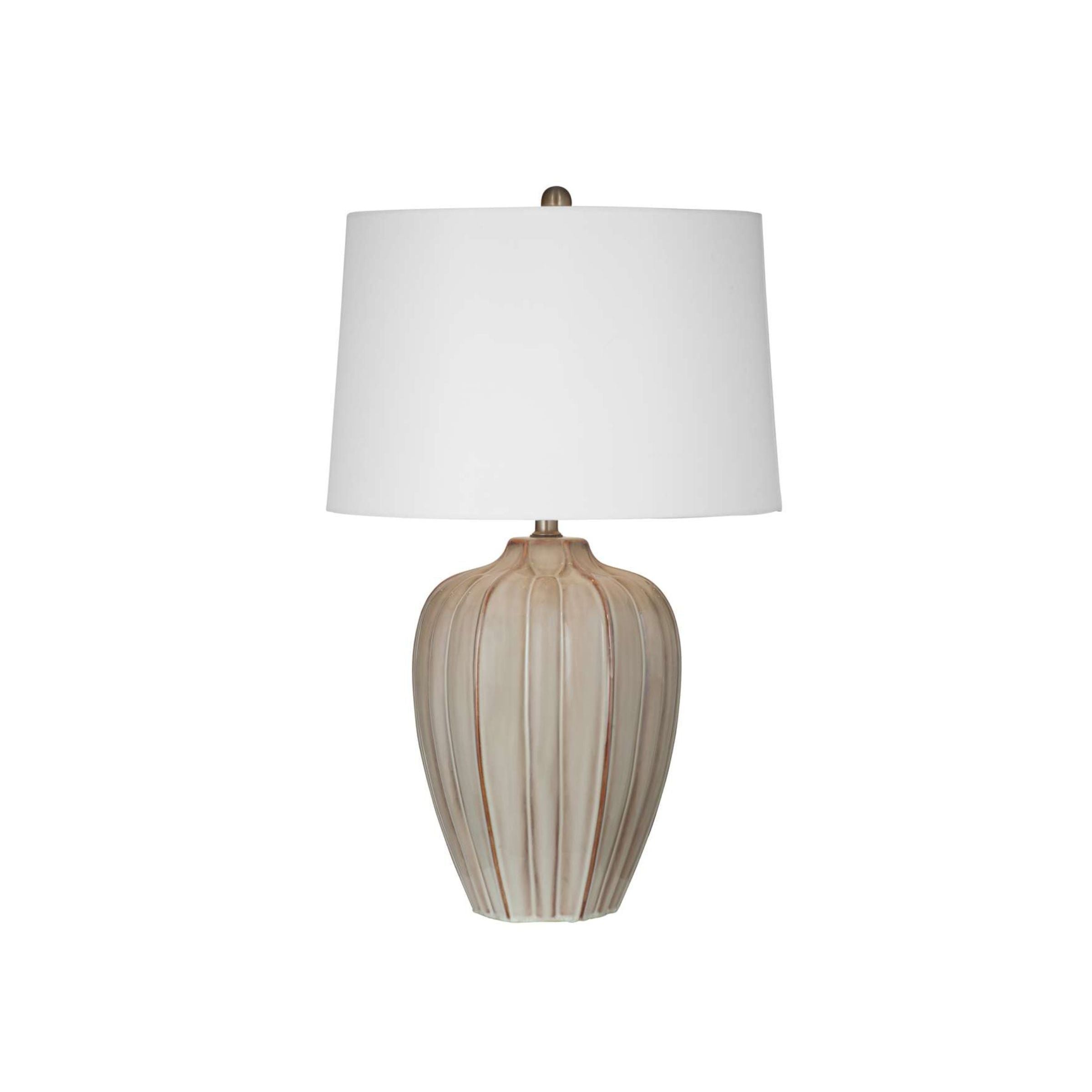Beige Ceramic Table Lamp 30"H