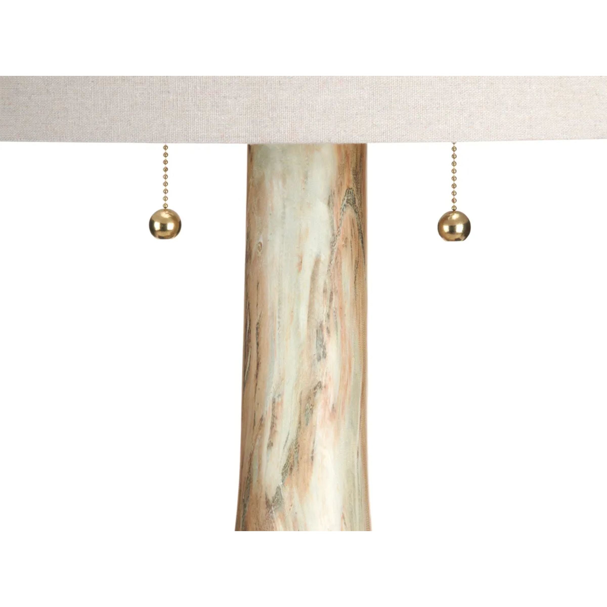Marbled Cream and Tan Ceramic Table Lamp 30.5"H