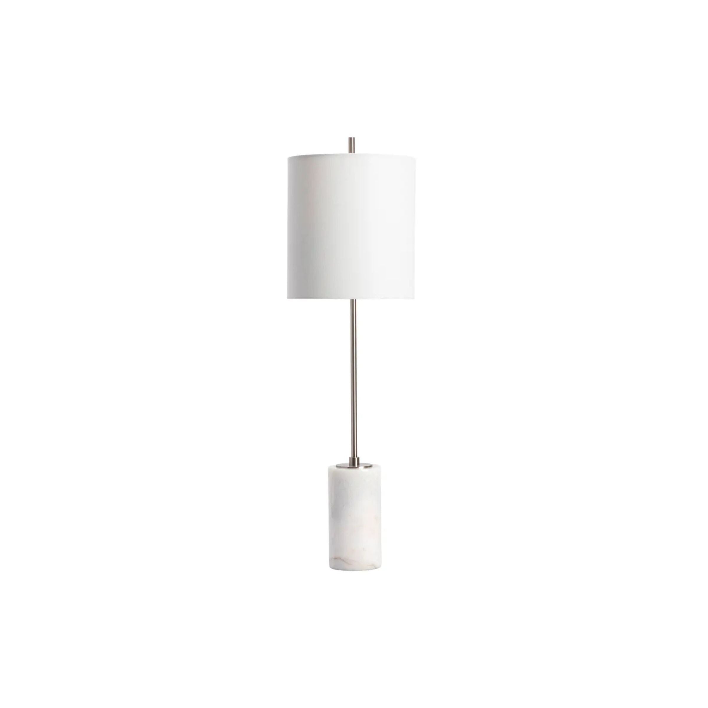 White Marble Table Lamp 31.5"H