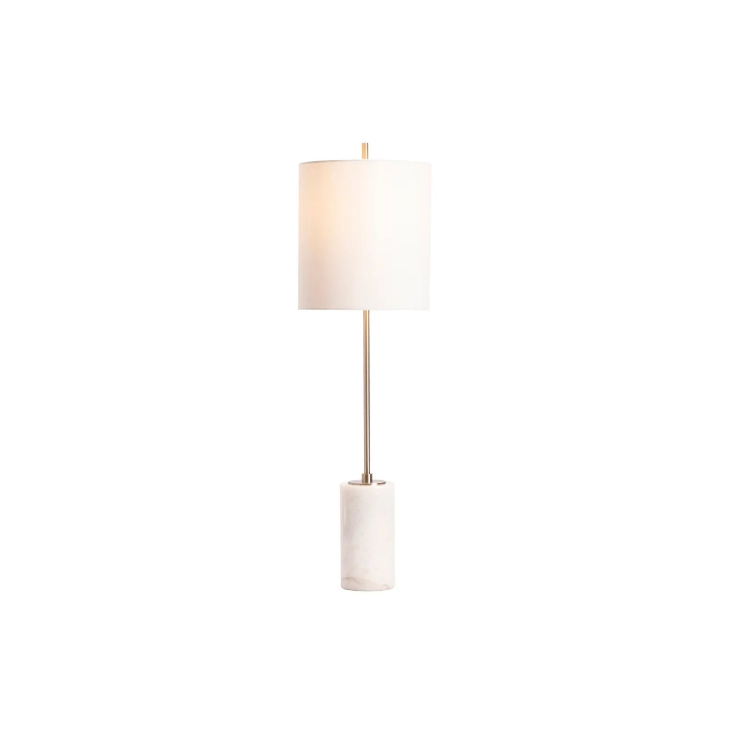 White Marble Table Lamp 31.5"H