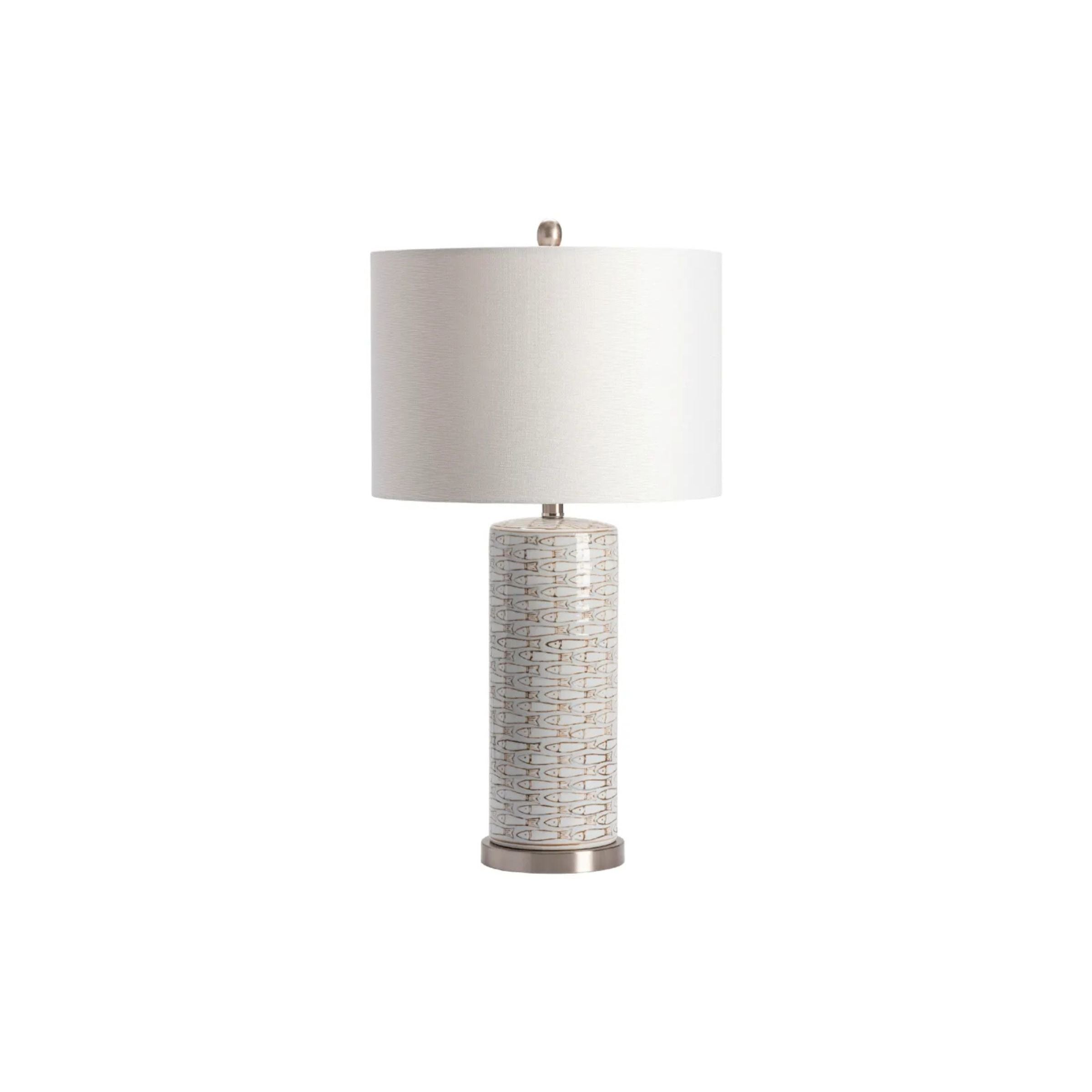 Cream Fish Ceramic Table Lamp 28.5"H