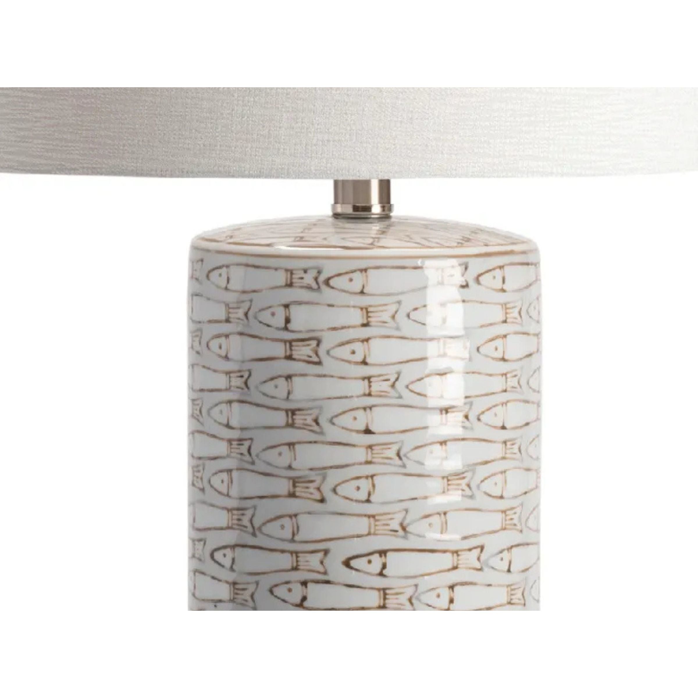 Cream Fish Ceramic Table Lamp 28.5"H