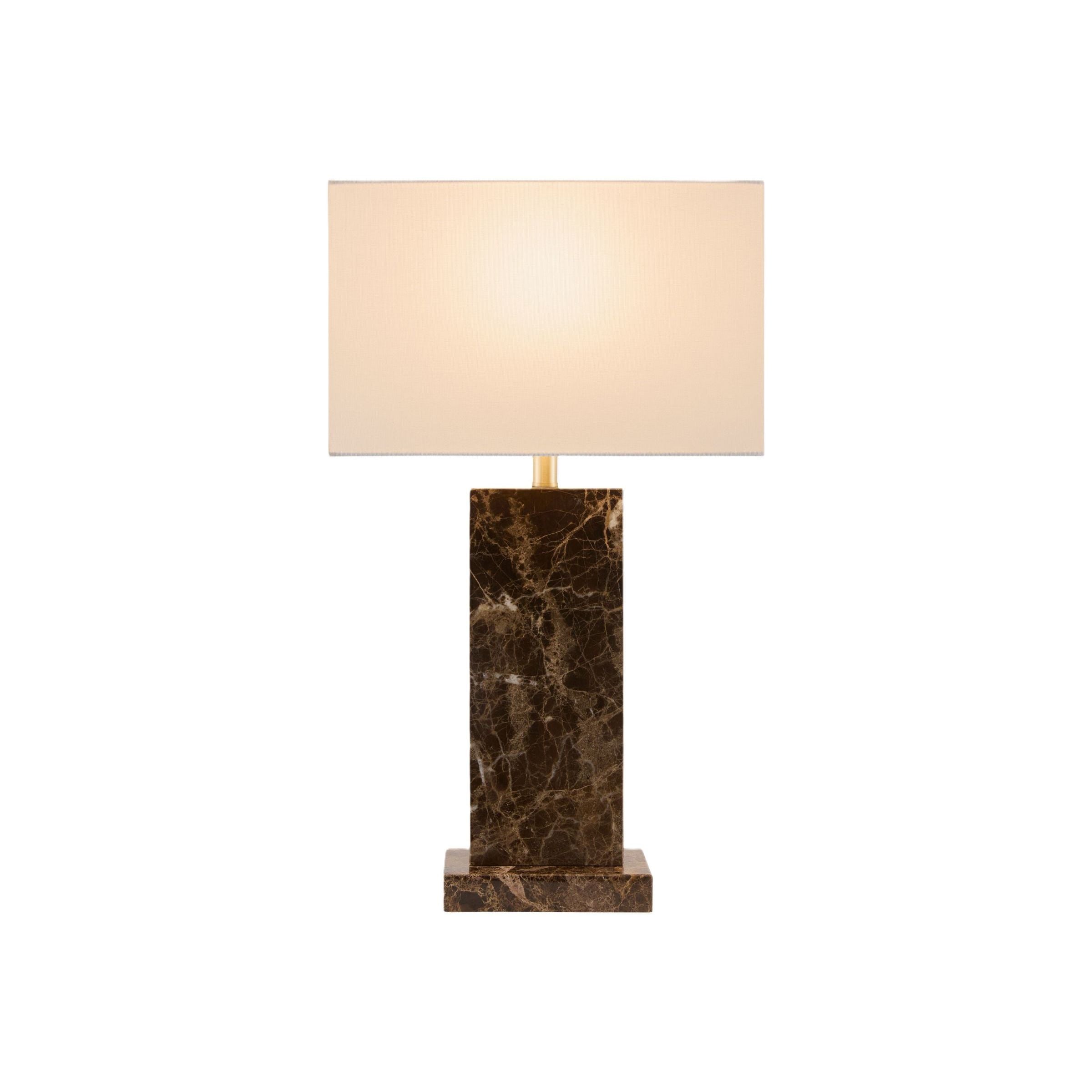 Brown Marble Table Lamp 29"H