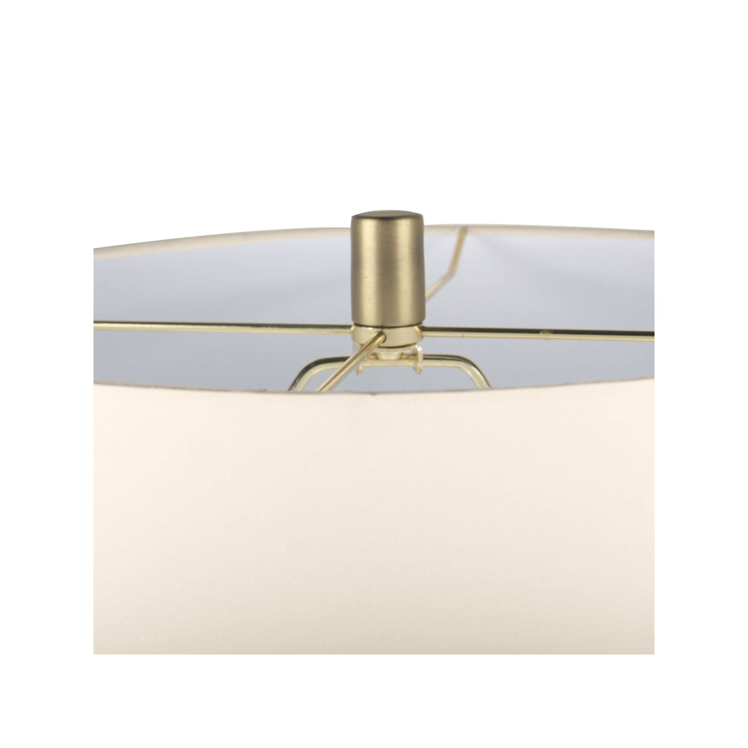 Gold and Ivory Travertine Table Lamp 26"H