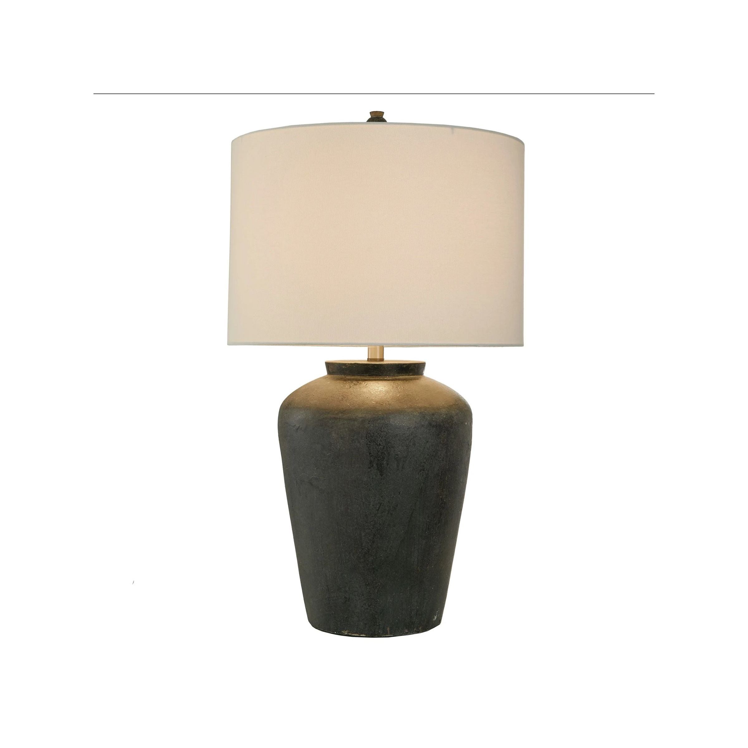 Black Cement Table Lamp 31"H
