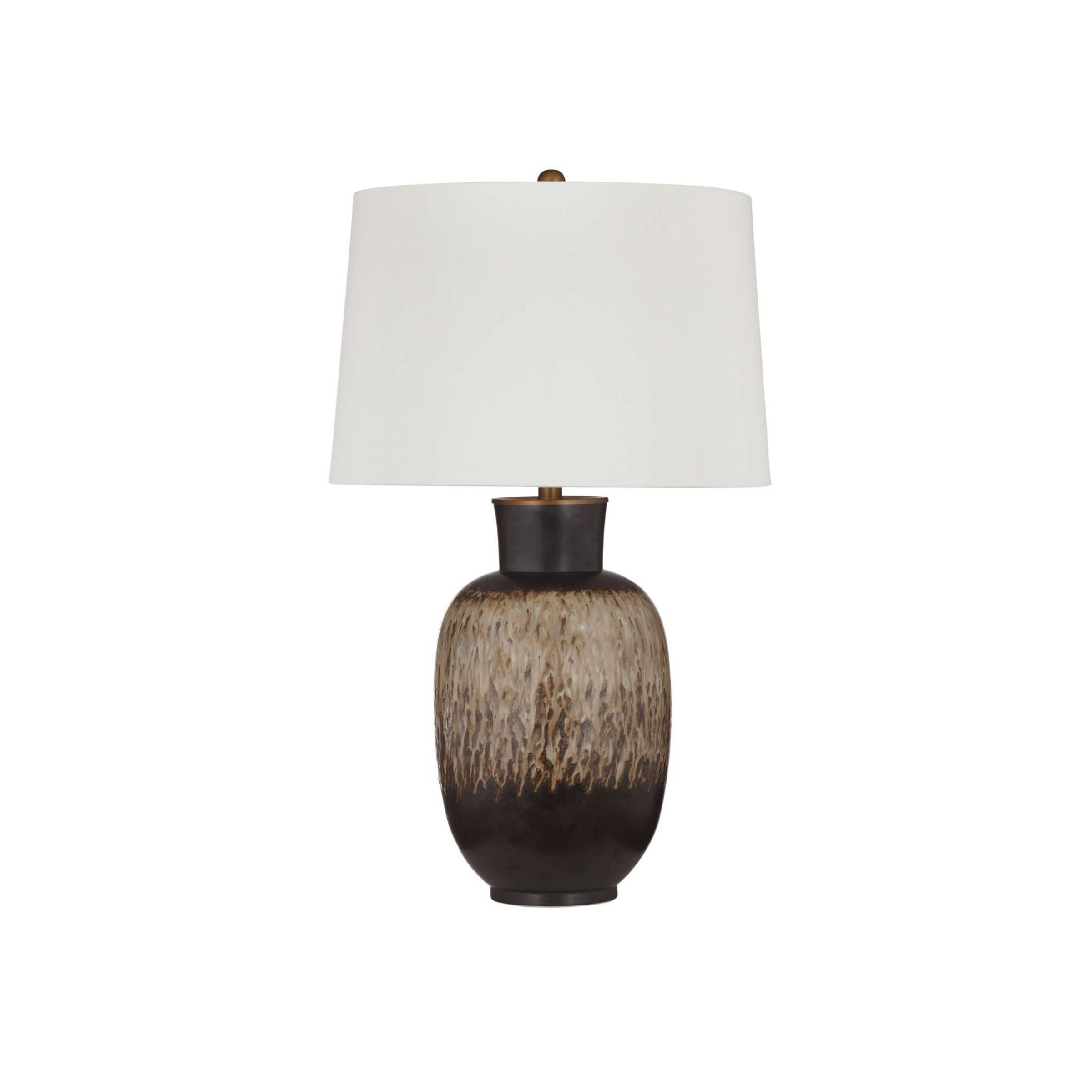Brown Ceramic Table Lamp 29"H