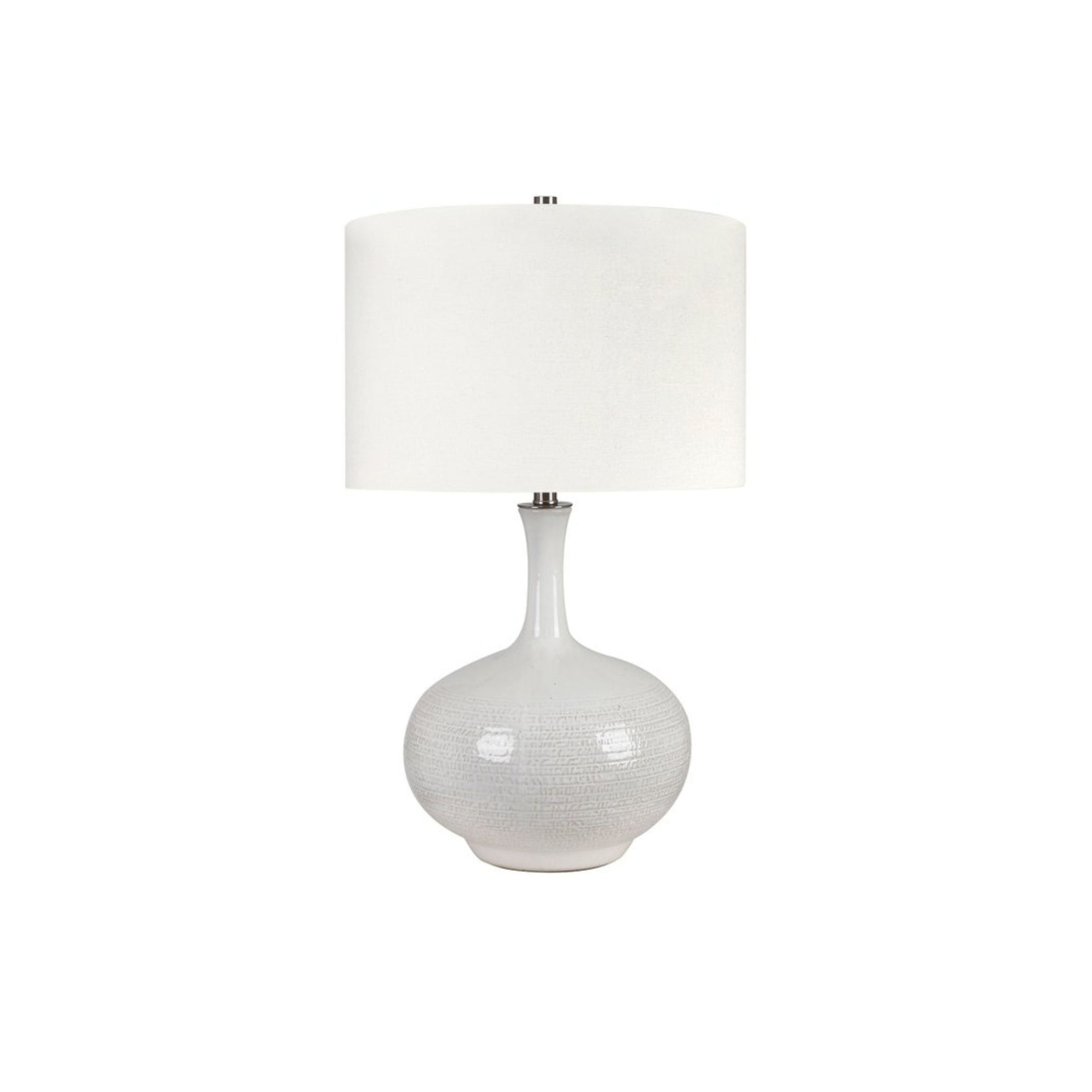 White Ceramic Table Lamp 28.25"H