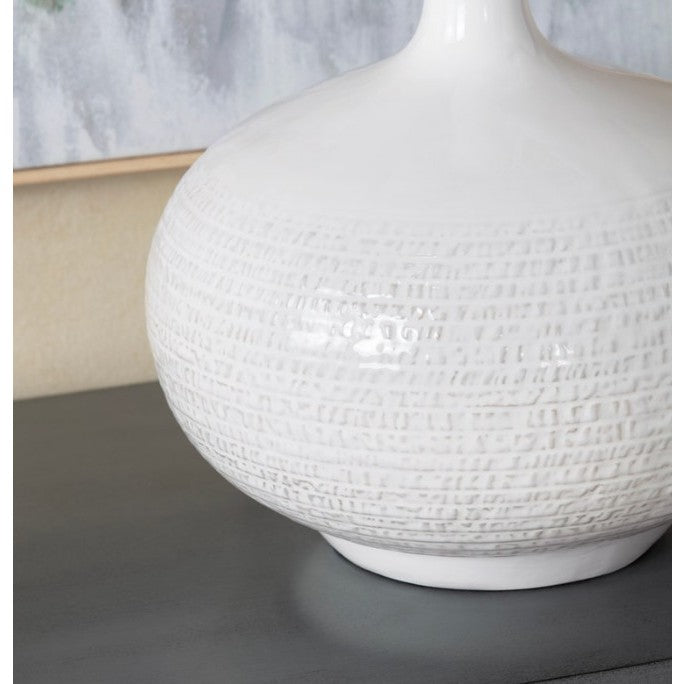 White Ceramic Table Lamp 28.25"H