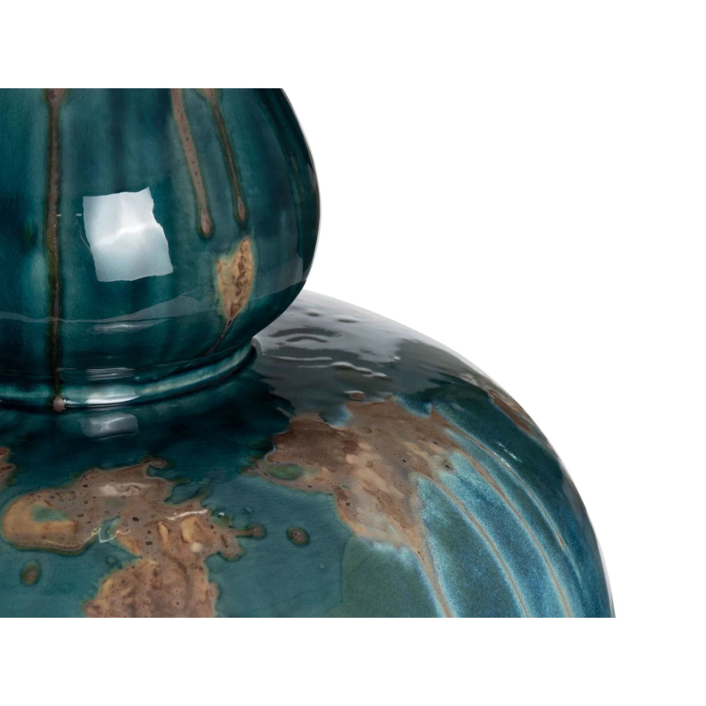 Blue and White Distressed Ceramic Table Lamp 31.5"H